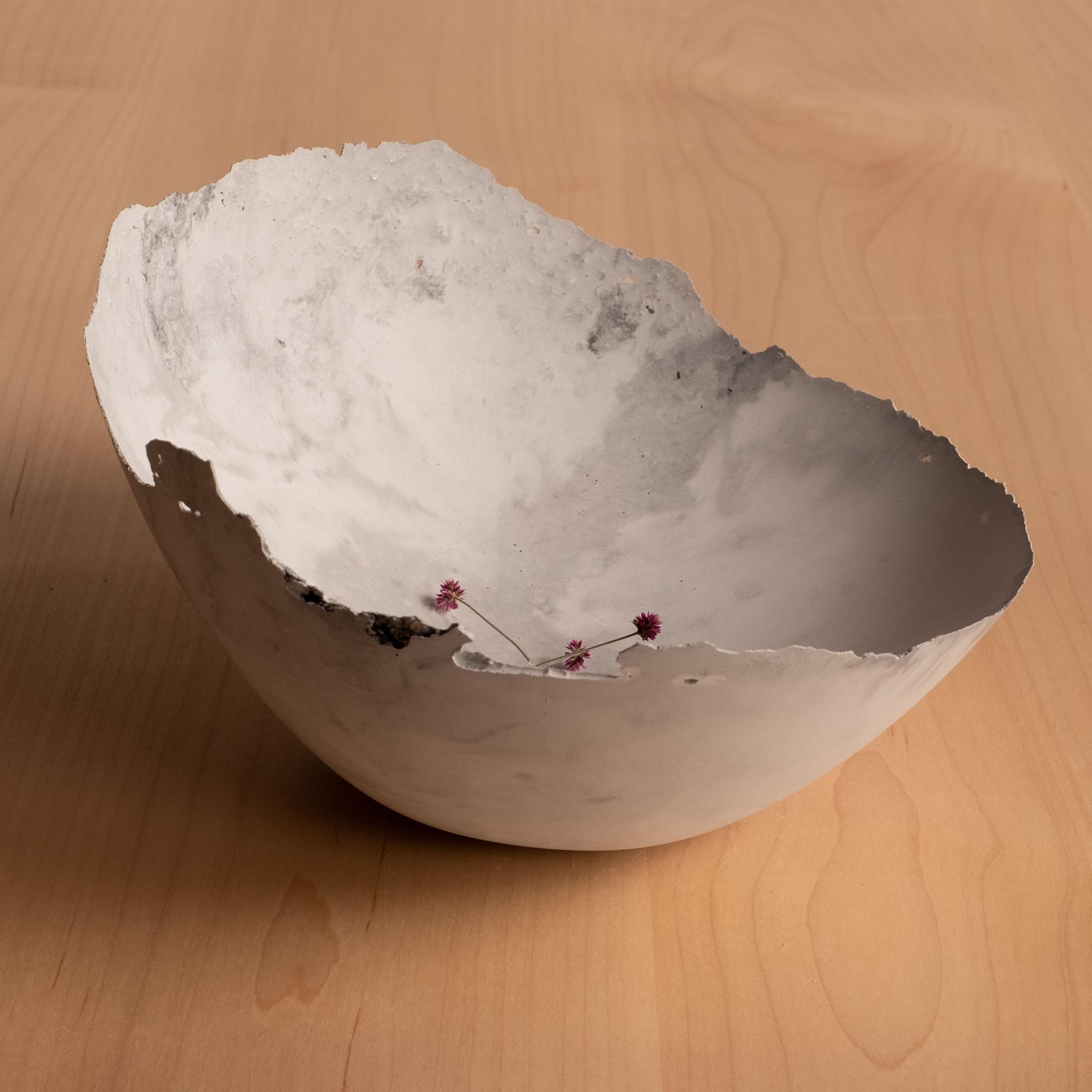 Handmade Cast Concrete Bowl in Grey by UME Studio For Sale 1