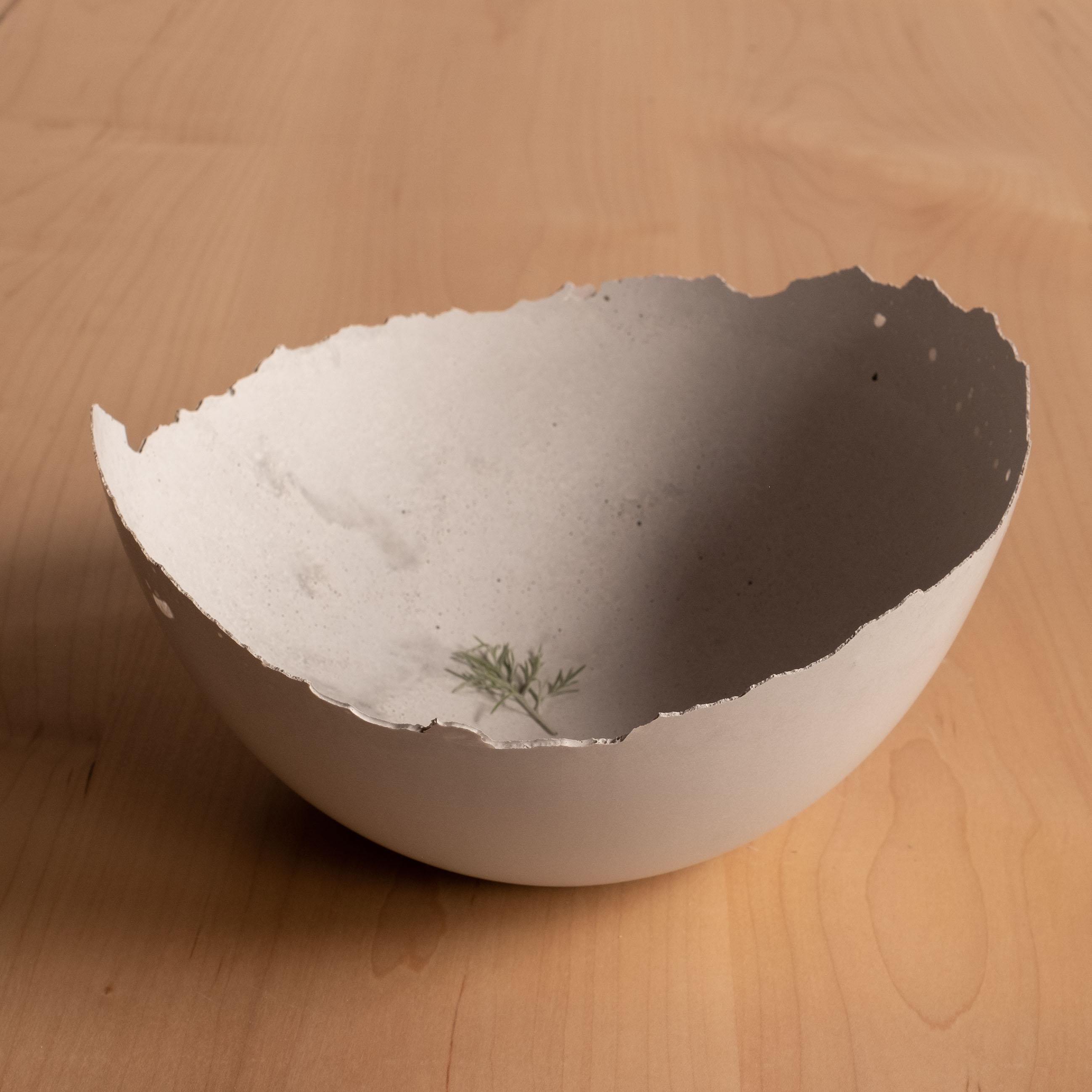 Handmade Cast Concrete Bowl in Grey by UME Studio For Sale 1