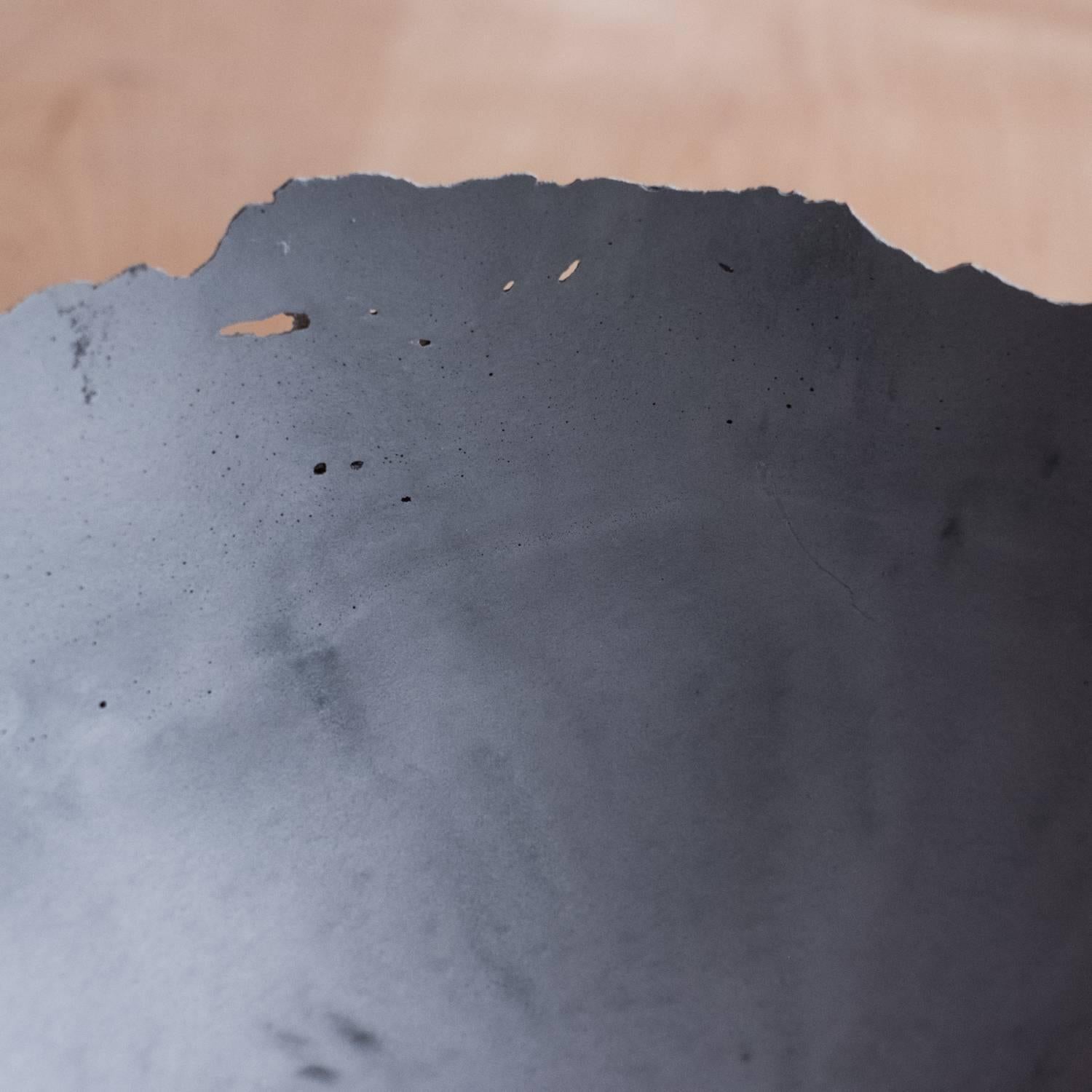 Handmade Cast Concrete Bowl in Grey by UMÉ Studio For Sale 2