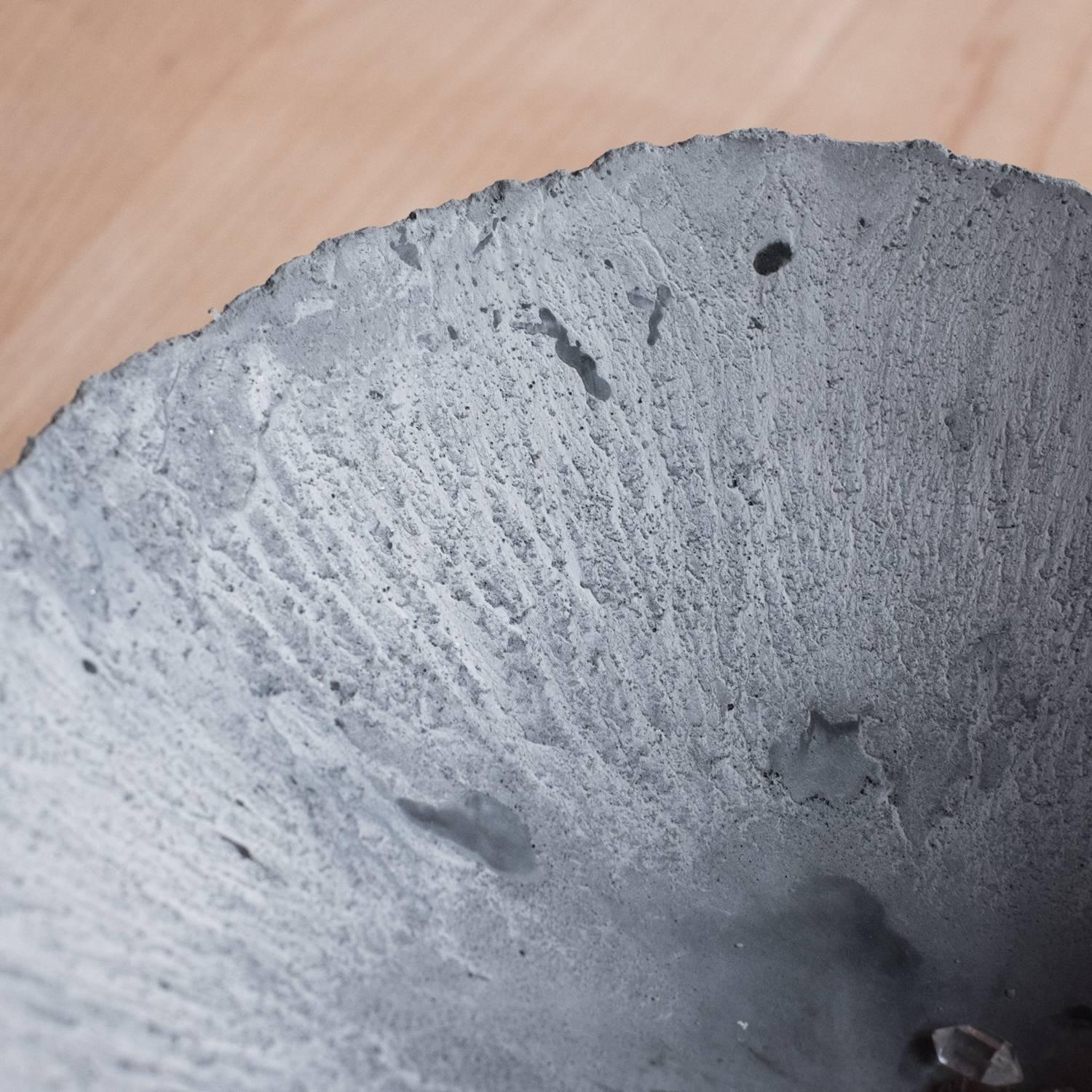 Handmade Cast Concrete Bowl in Grey by UMÉ Studio For Sale 2
