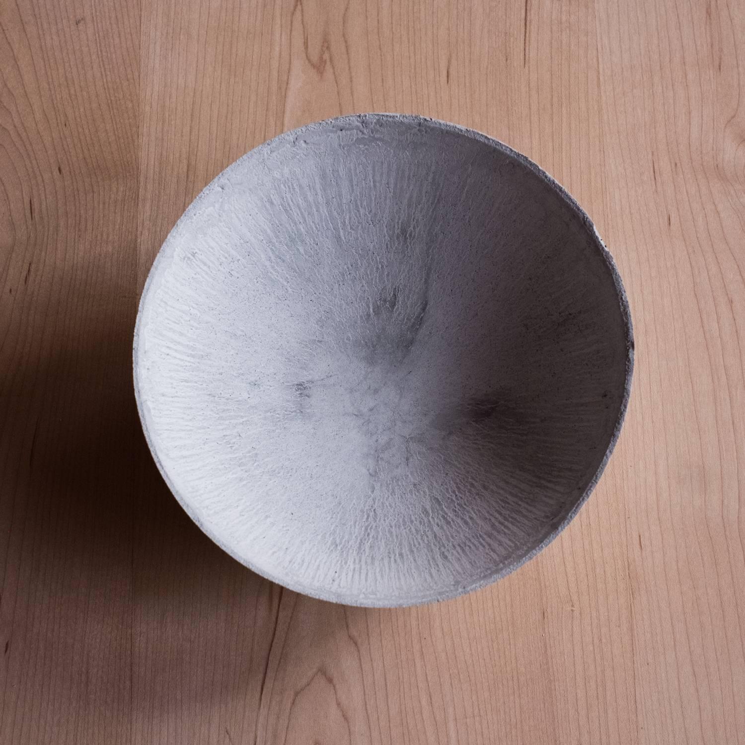 Handmade Cast Concrete Bowl in Grey by UMÉ Studio For Sale 2