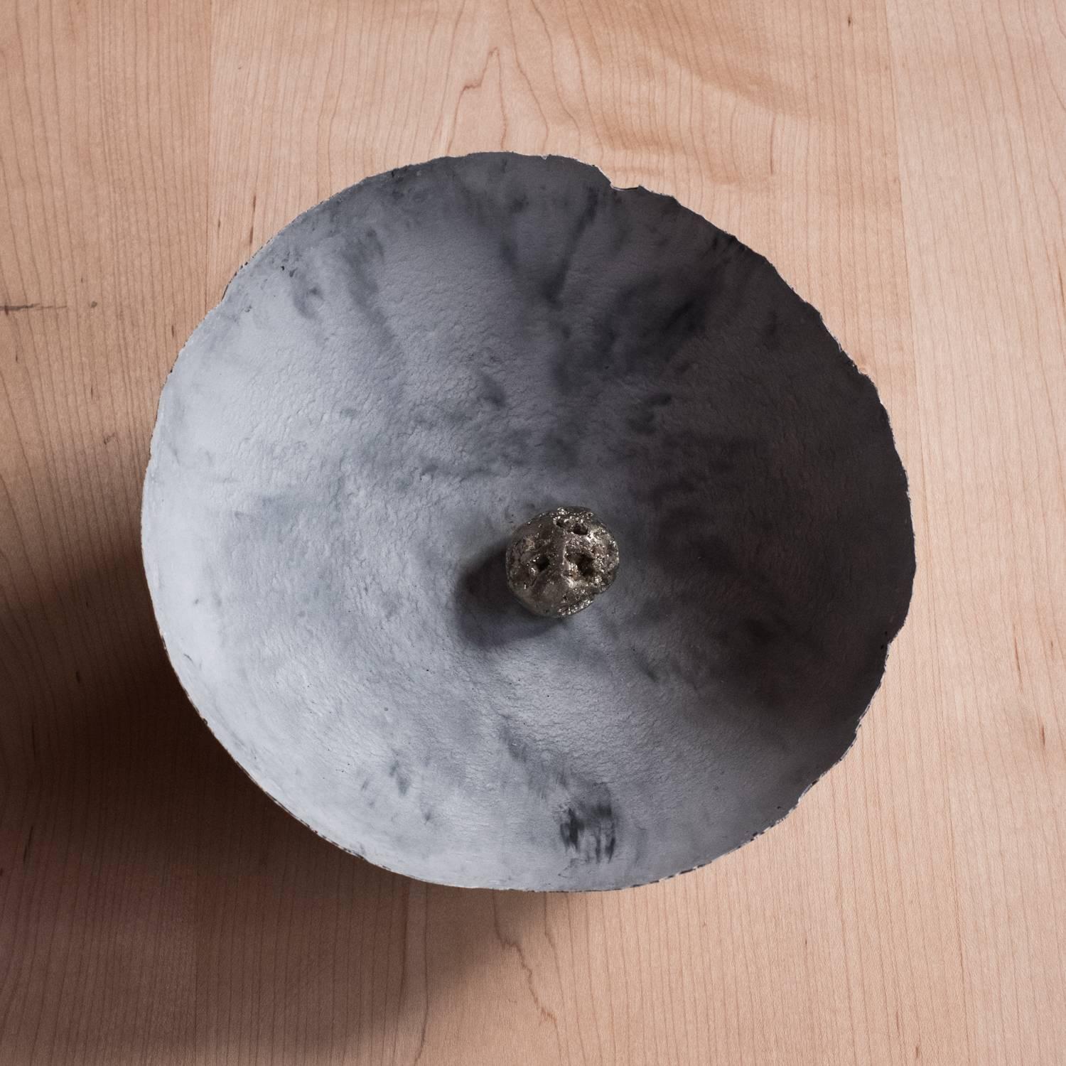 Handmade Cast Concrete Bowl in Grey by UMÉ Studio For Sale 2