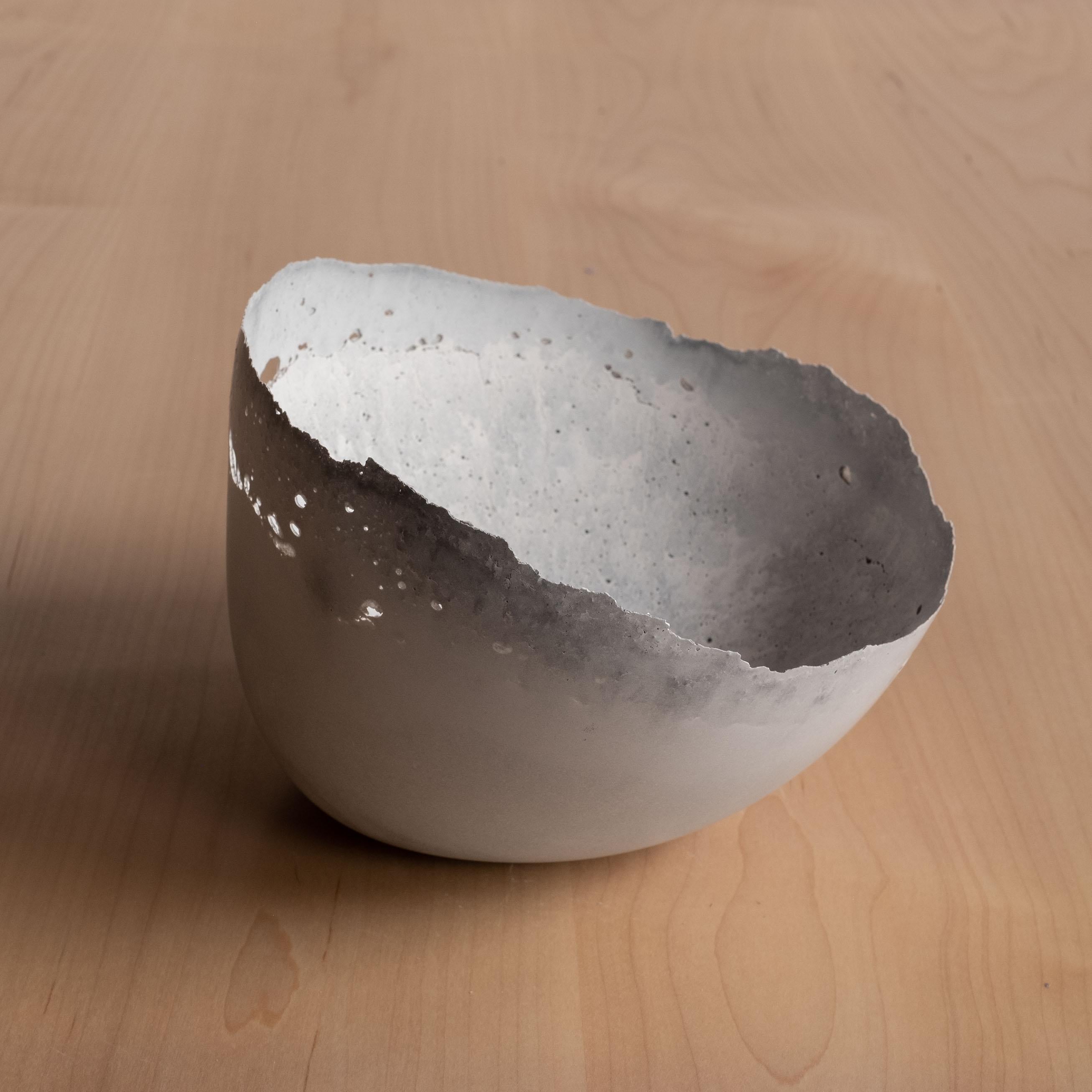 Handmade Cast Concrete Bowl in Grey by UME Studio For Sale 2