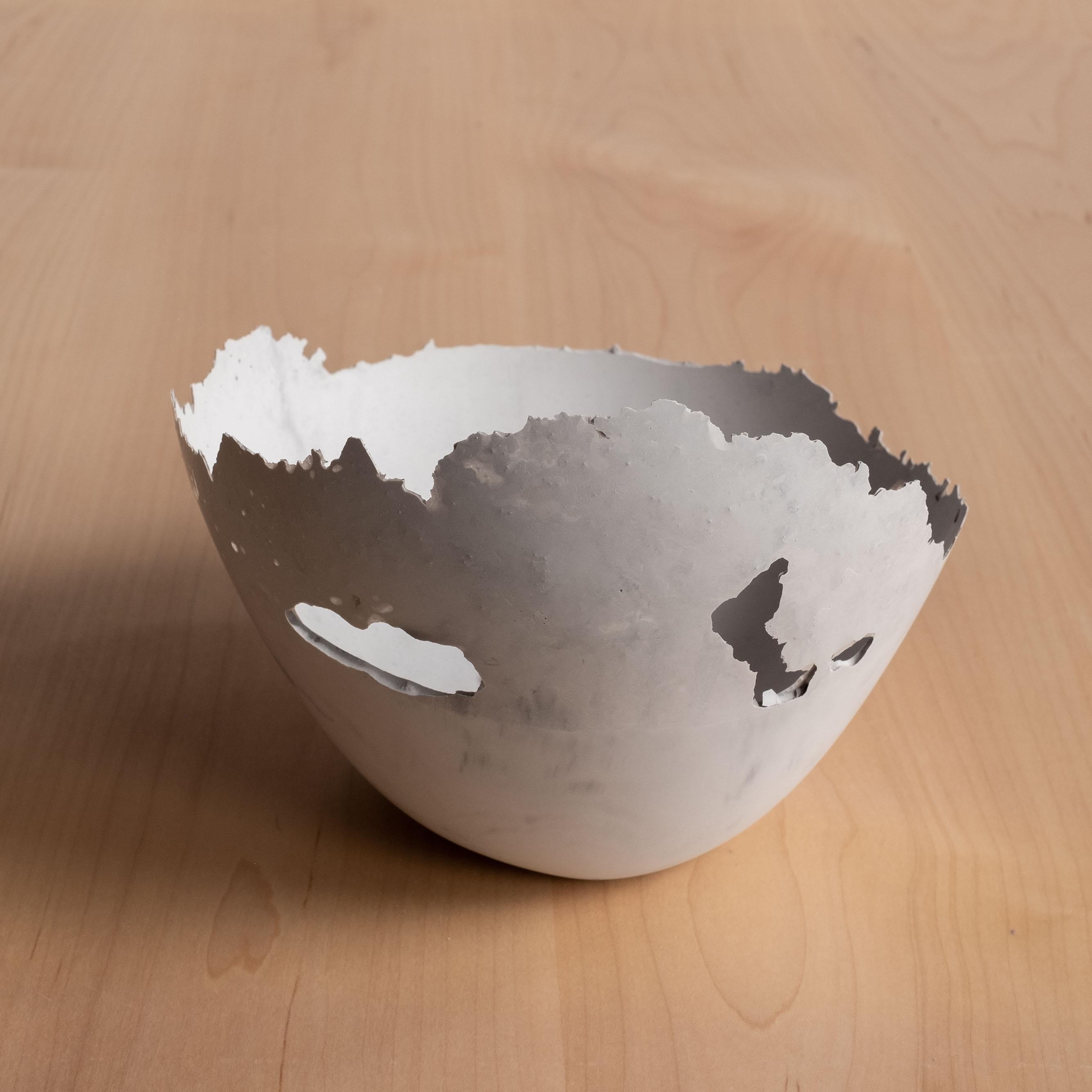 Handmade Cast Concrete Bowl in Grey by UME Studio For Sale 2