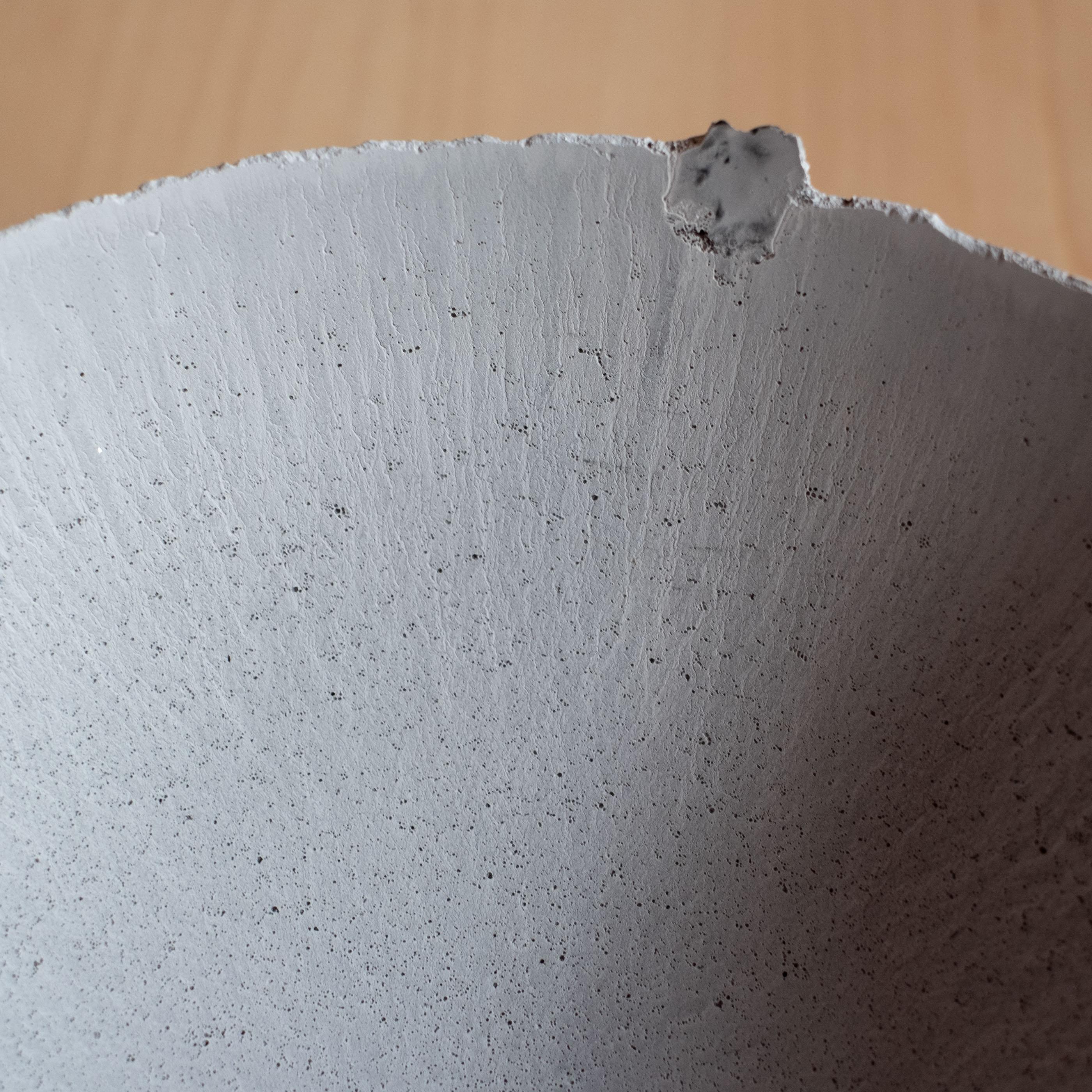 Handmade Cast Concrete Bowl in Grey by Umé Studio For Sale 2