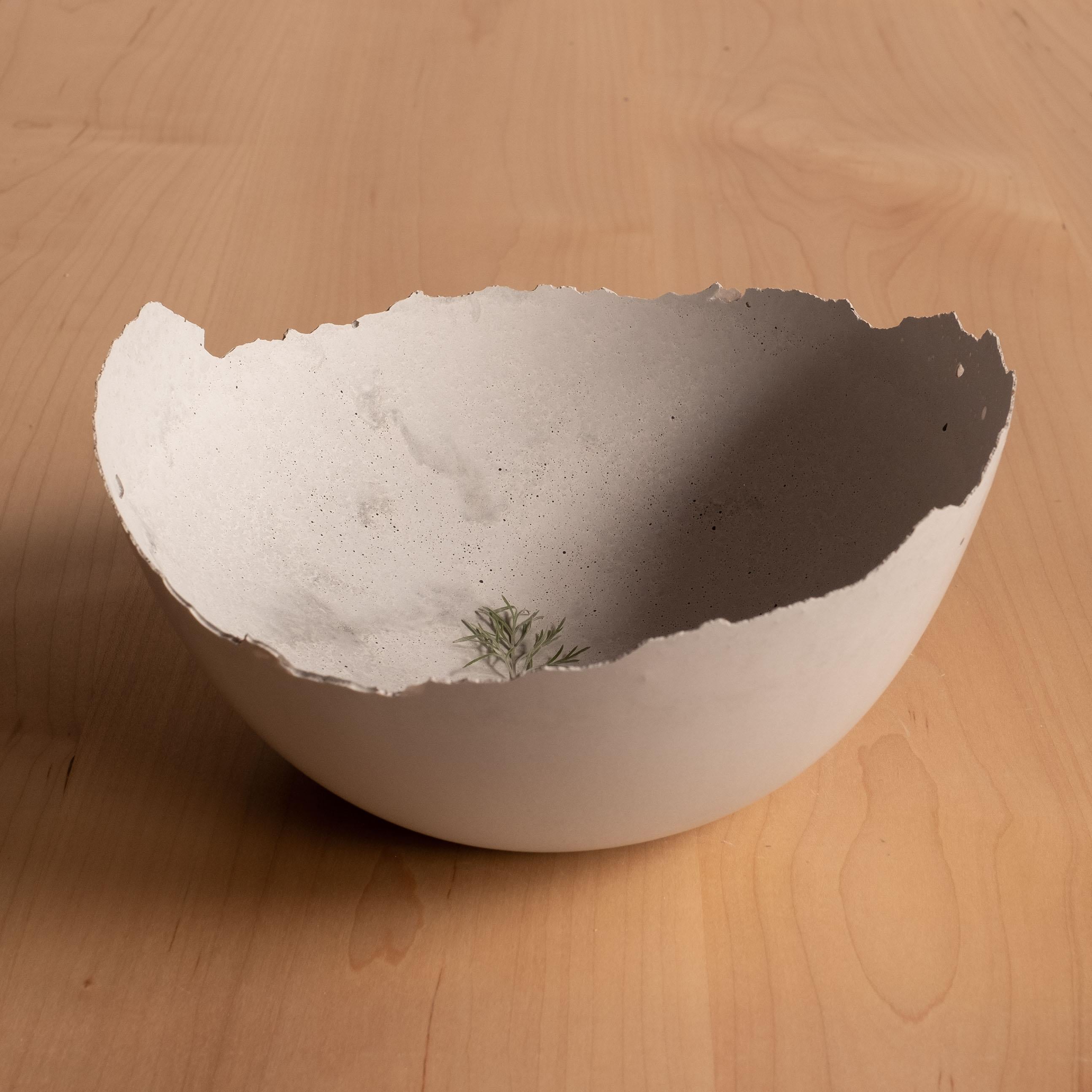 Handmade Cast Concrete Bowl in Grey by UME Studio For Sale 2