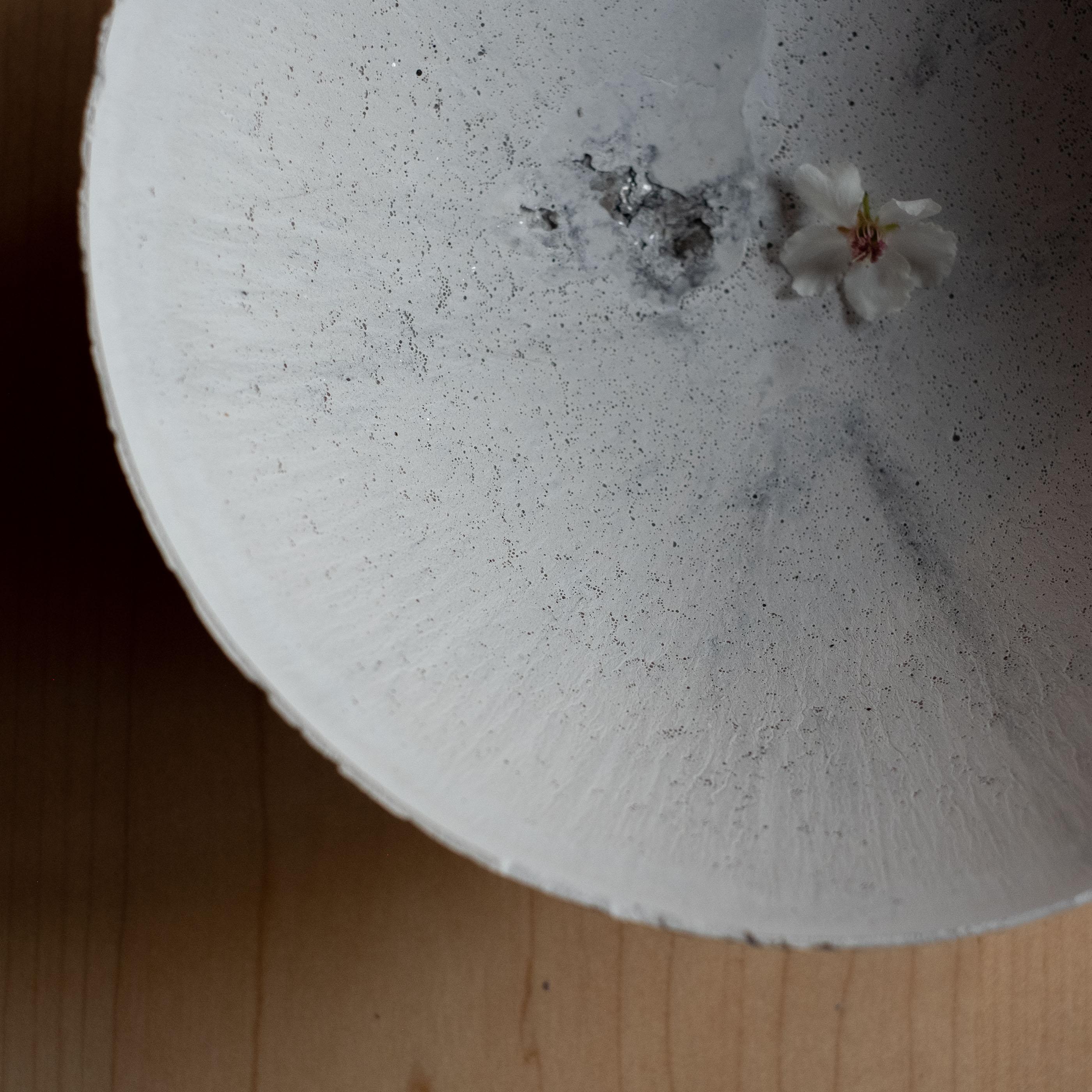 Handmade Cast Concrete Bowl in Grey by UME Studio For Sale 2