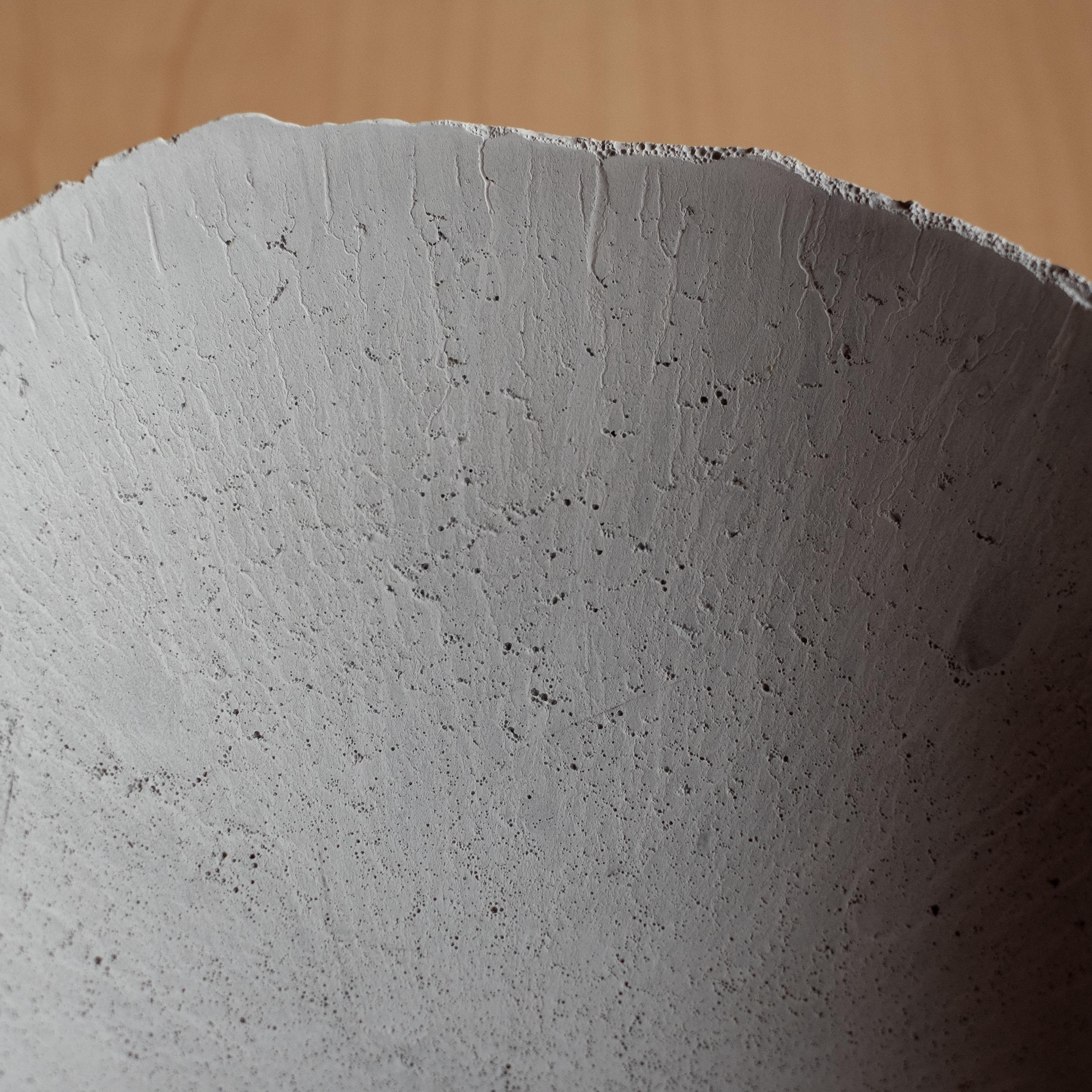 Handmade Cast Concrete Bowl in Grey by UME Studio For Sale 2