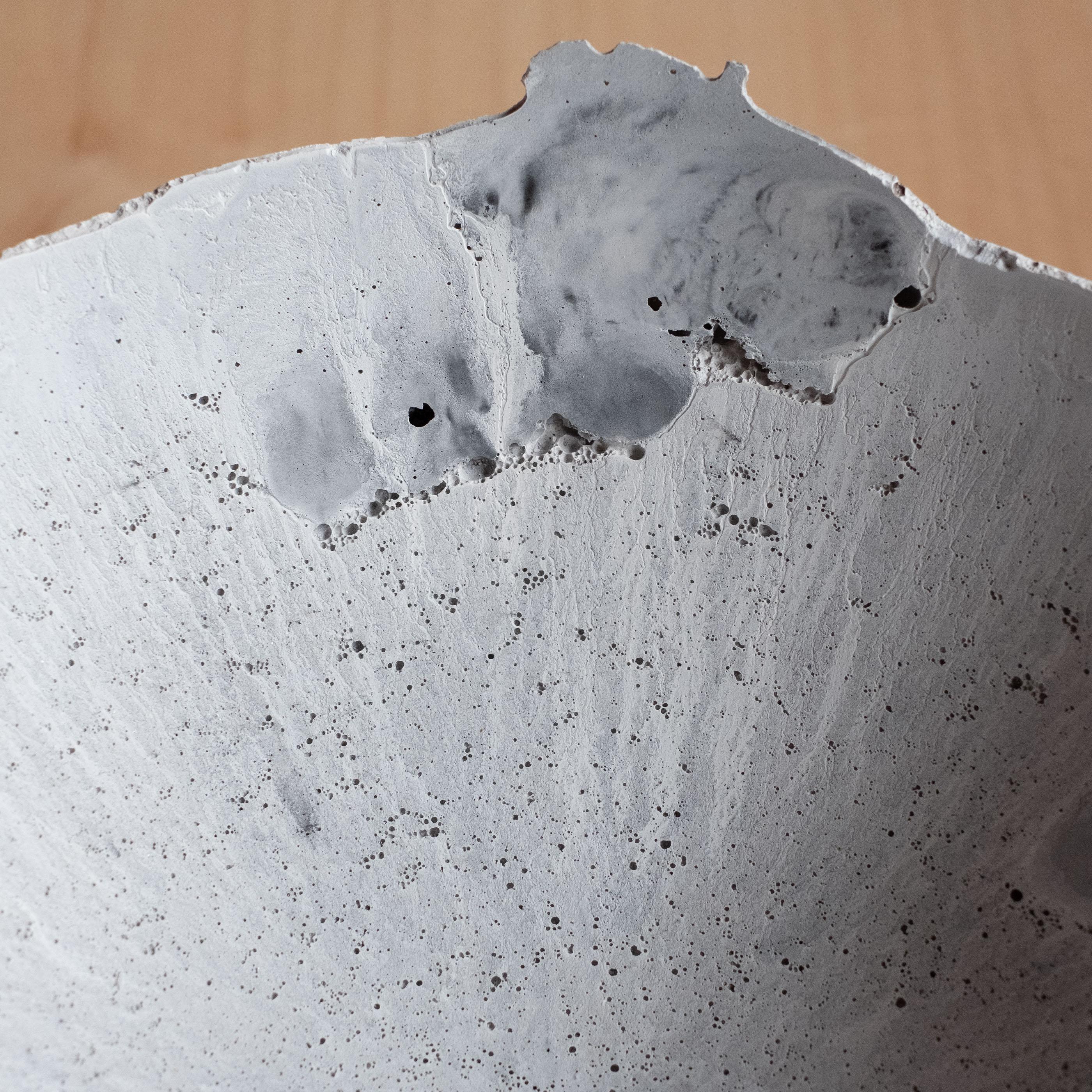 Handmade Cast Concrete Bowl in Grey by UME Studio For Sale 2