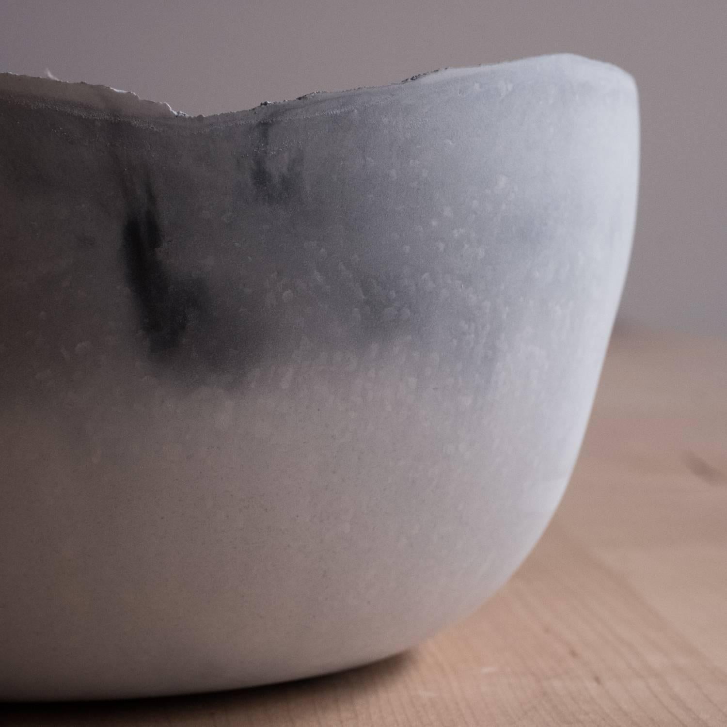 Handmade Cast Concrete Bowl in Grey by UMÉ Studio For Sale 3