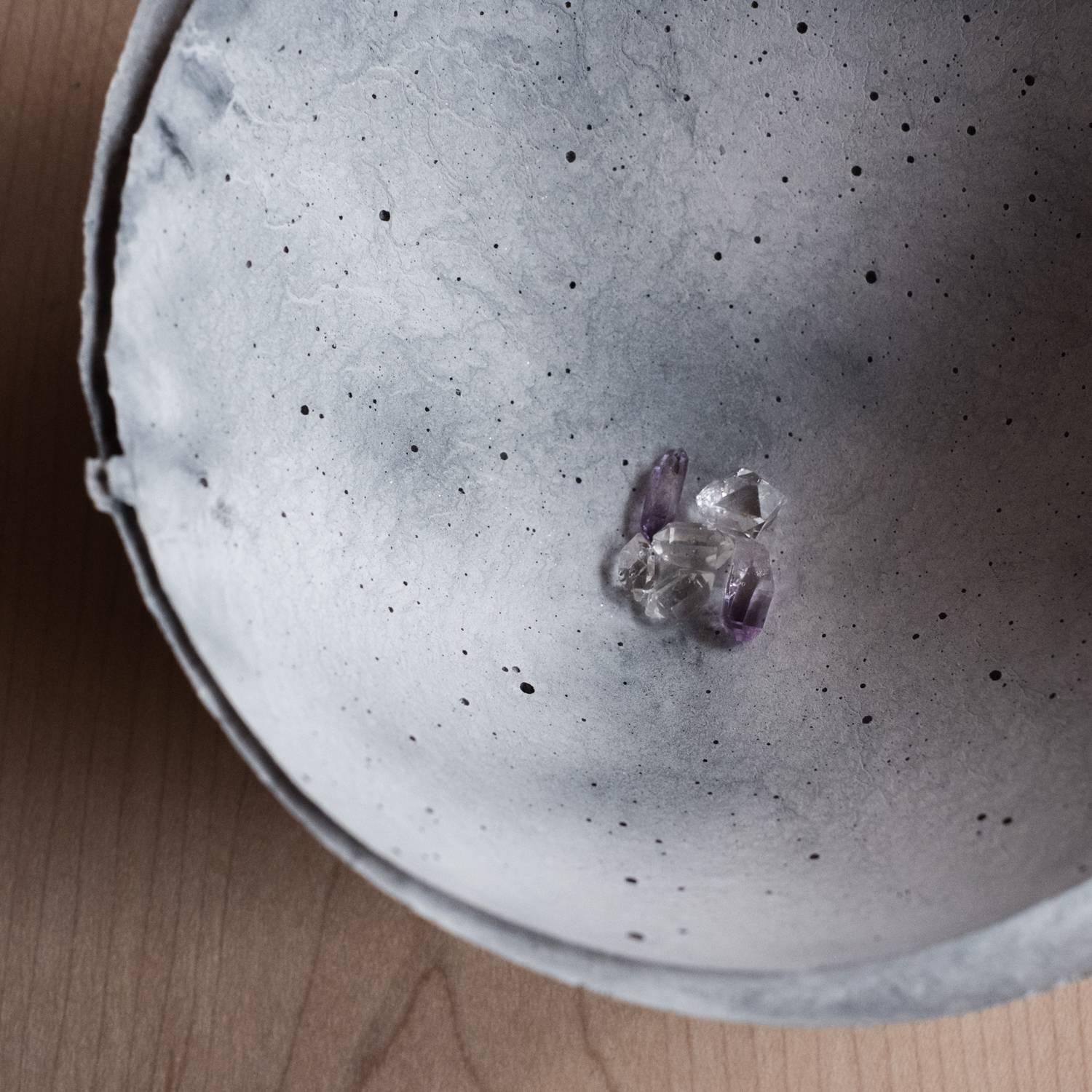 Handmade Cast Concrete Bowl in Grey by UMÉ Studio 3