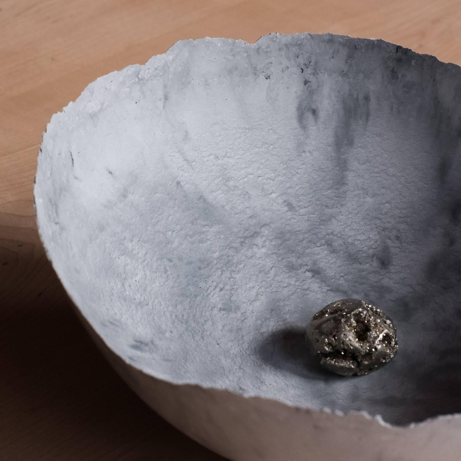 Handmade Cast Concrete Bowl in Grey by UMÉ Studio For Sale 3