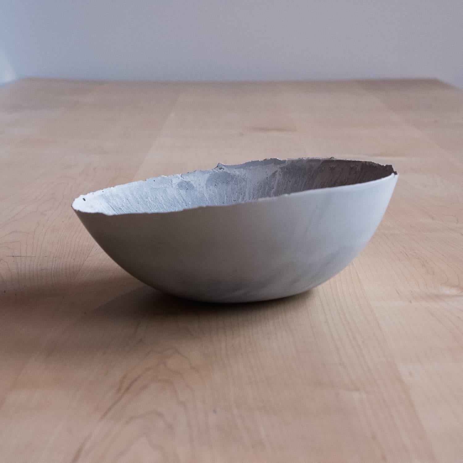 Handmade Cast Concrete Bowl in Grey by UMÉ Studio For Sale 3