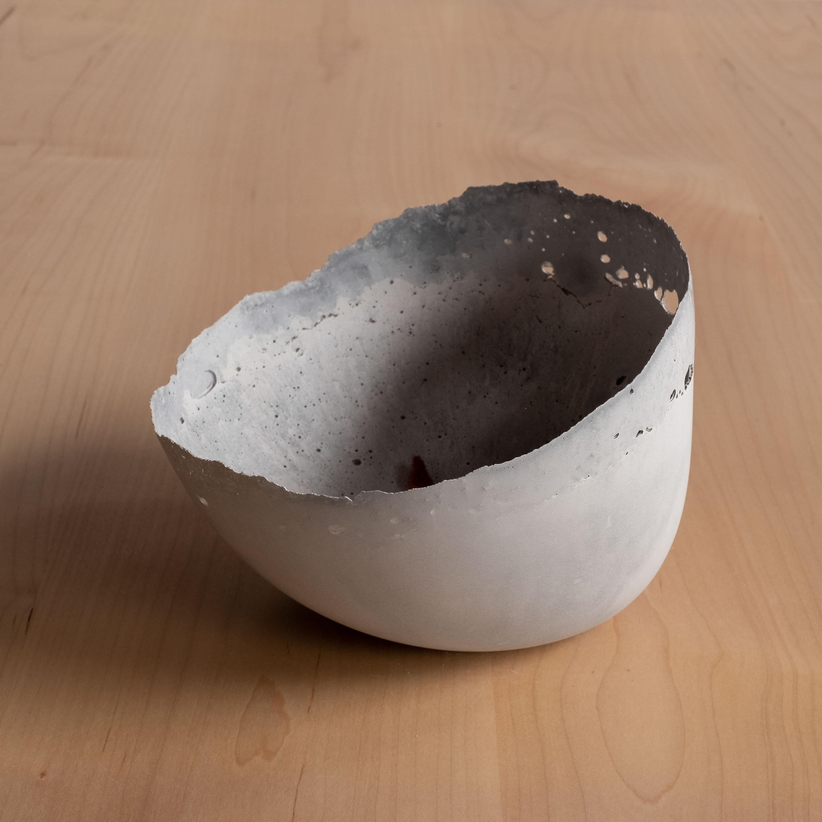 Handmade Cast Concrete Bowl in Grey by UME Studio For Sale 3
