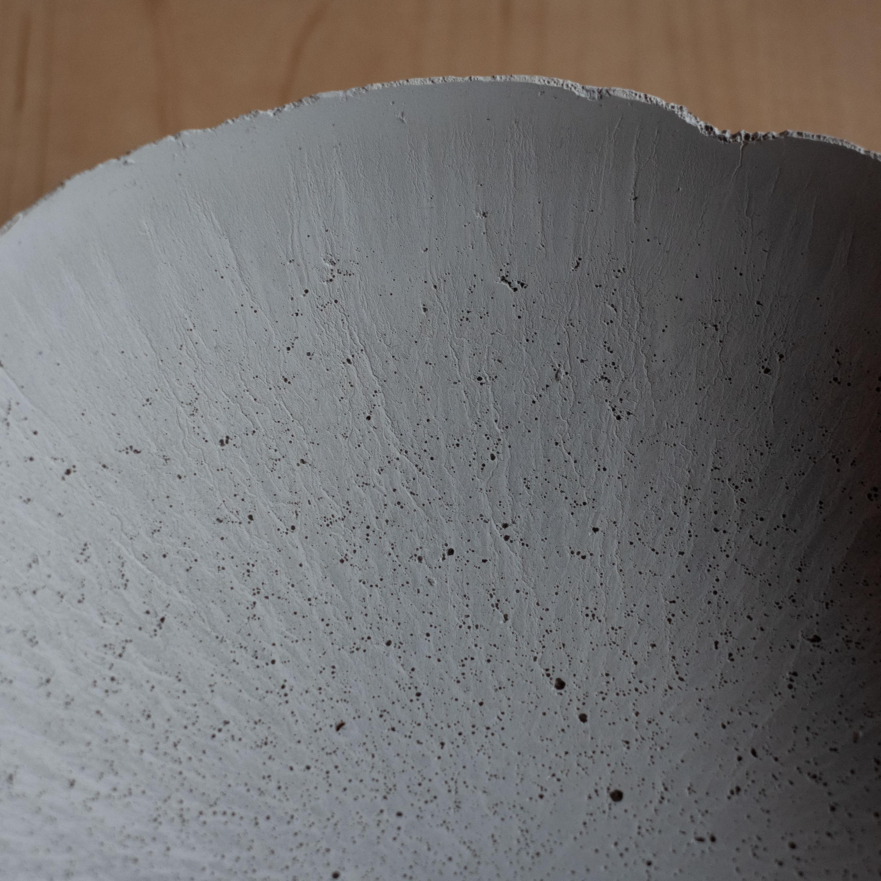 Handmade Cast Concrete Bowl in Grey by UMÉ Studio For Sale 3