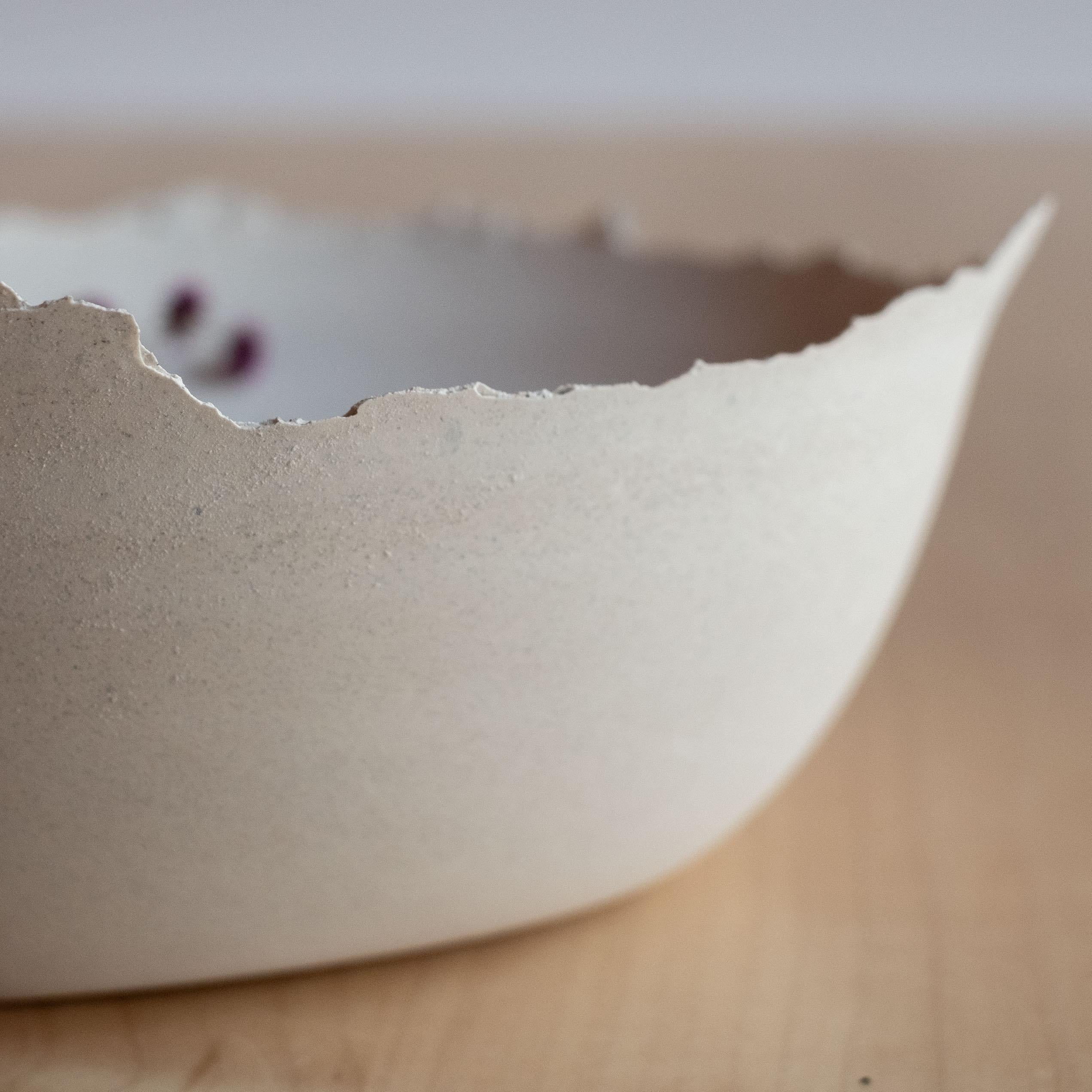 Handmade Cast Concrete Bowl in Grey by Umé Studio For Sale 3