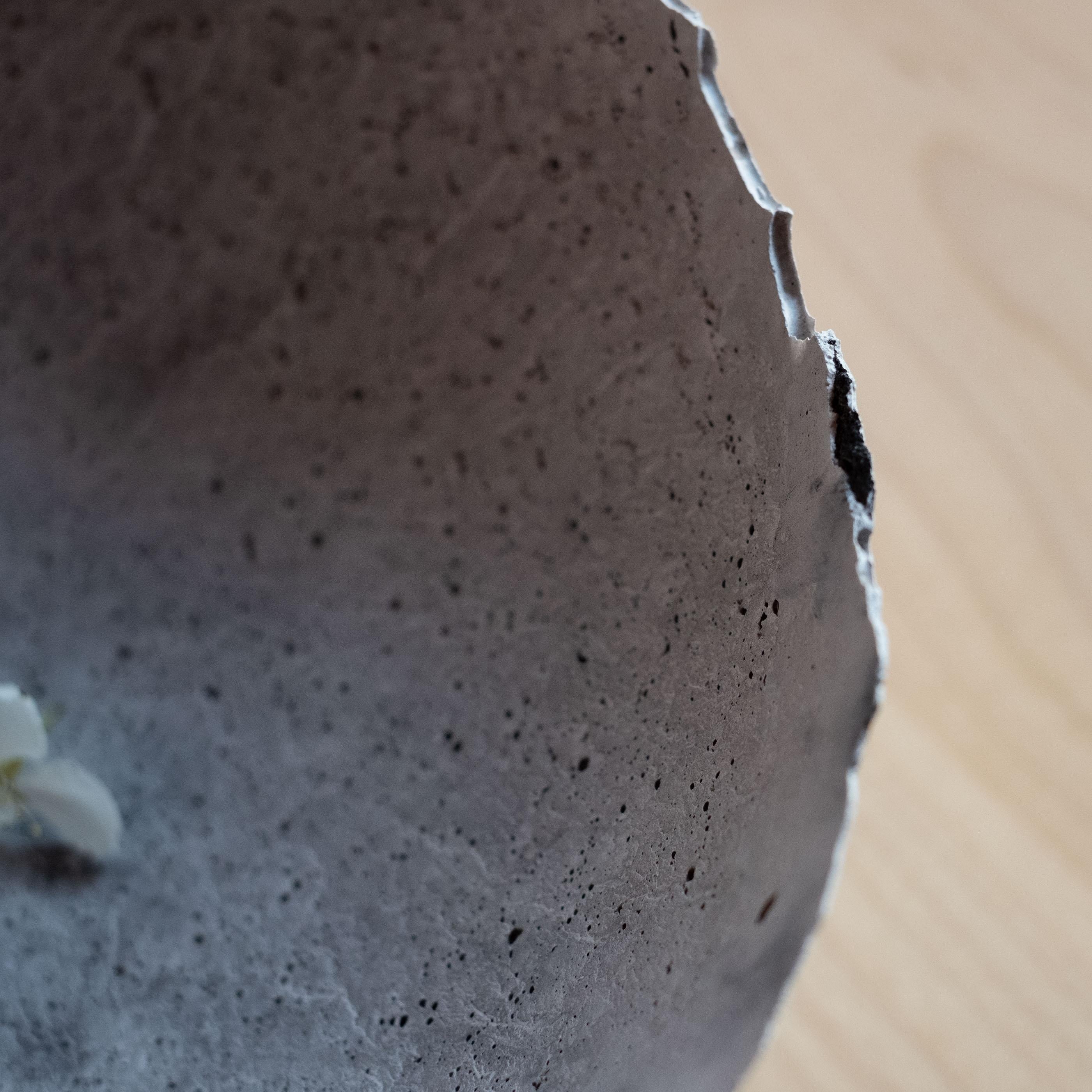 Handmade Cast Concrete Bowl in Grey by UME Studio For Sale 3