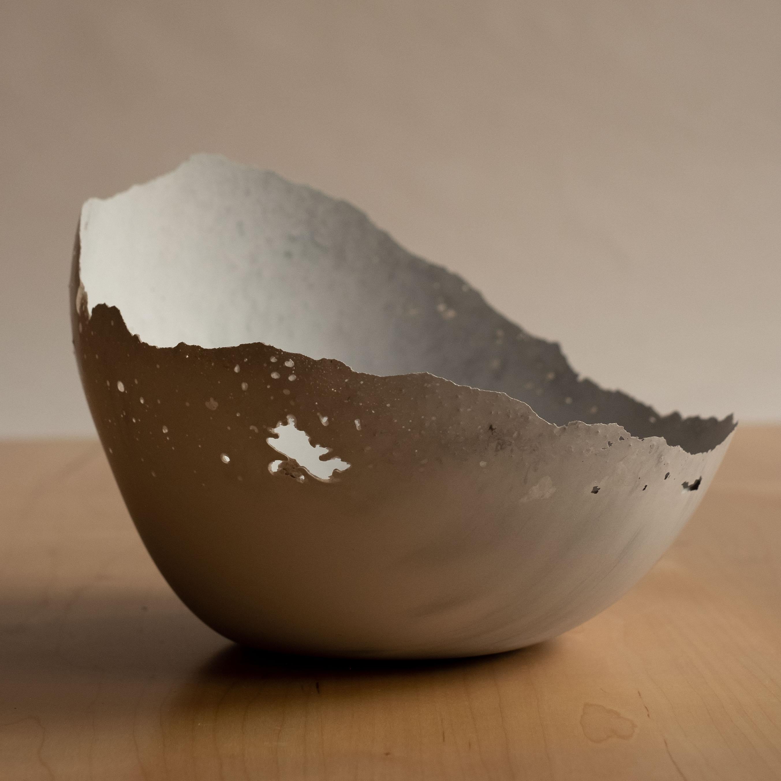 Handmade Cast Concrete Bowl in Grey by UME Studio For Sale 3