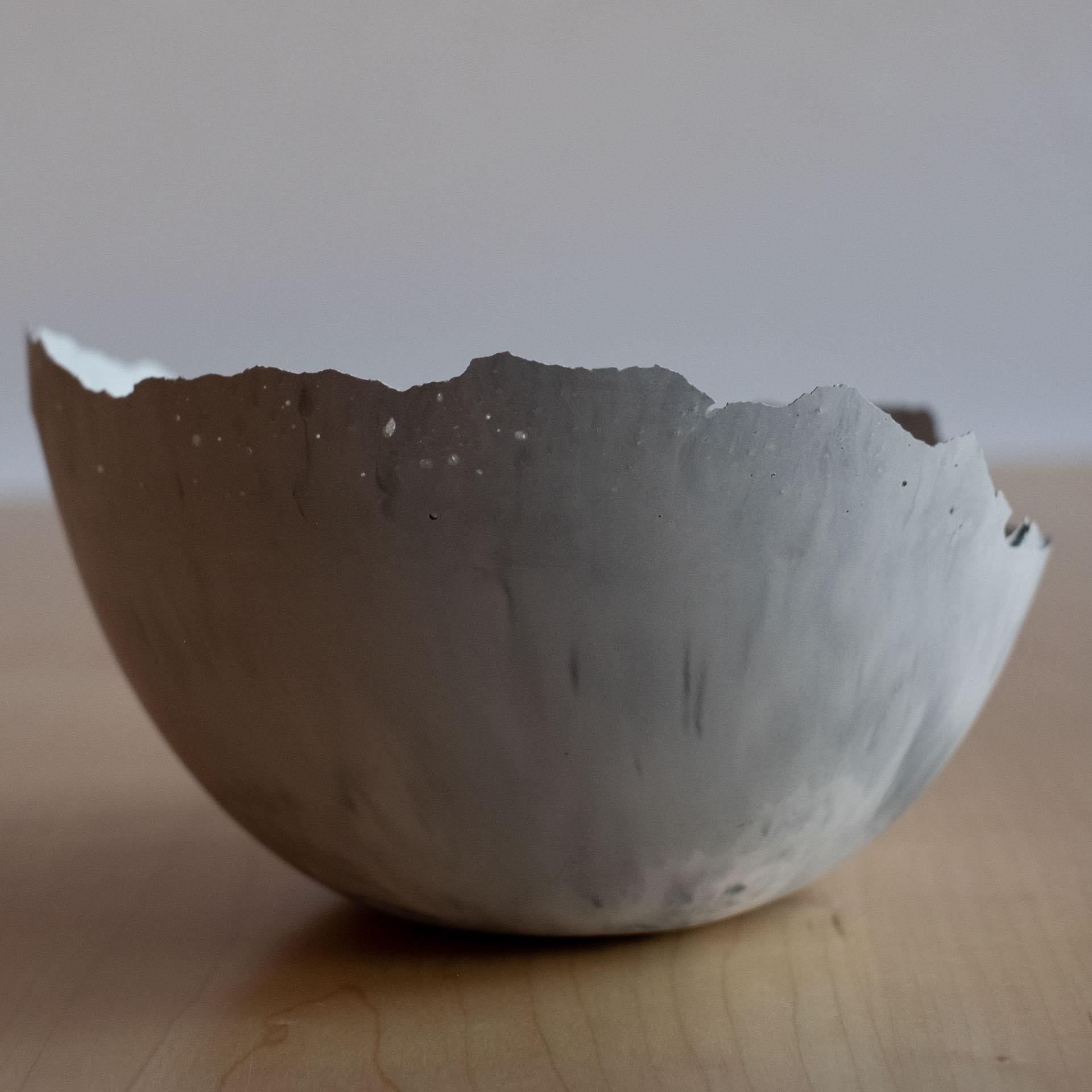 Handmade Cast Concrete Bowl in Grey by UME Studio For Sale 3