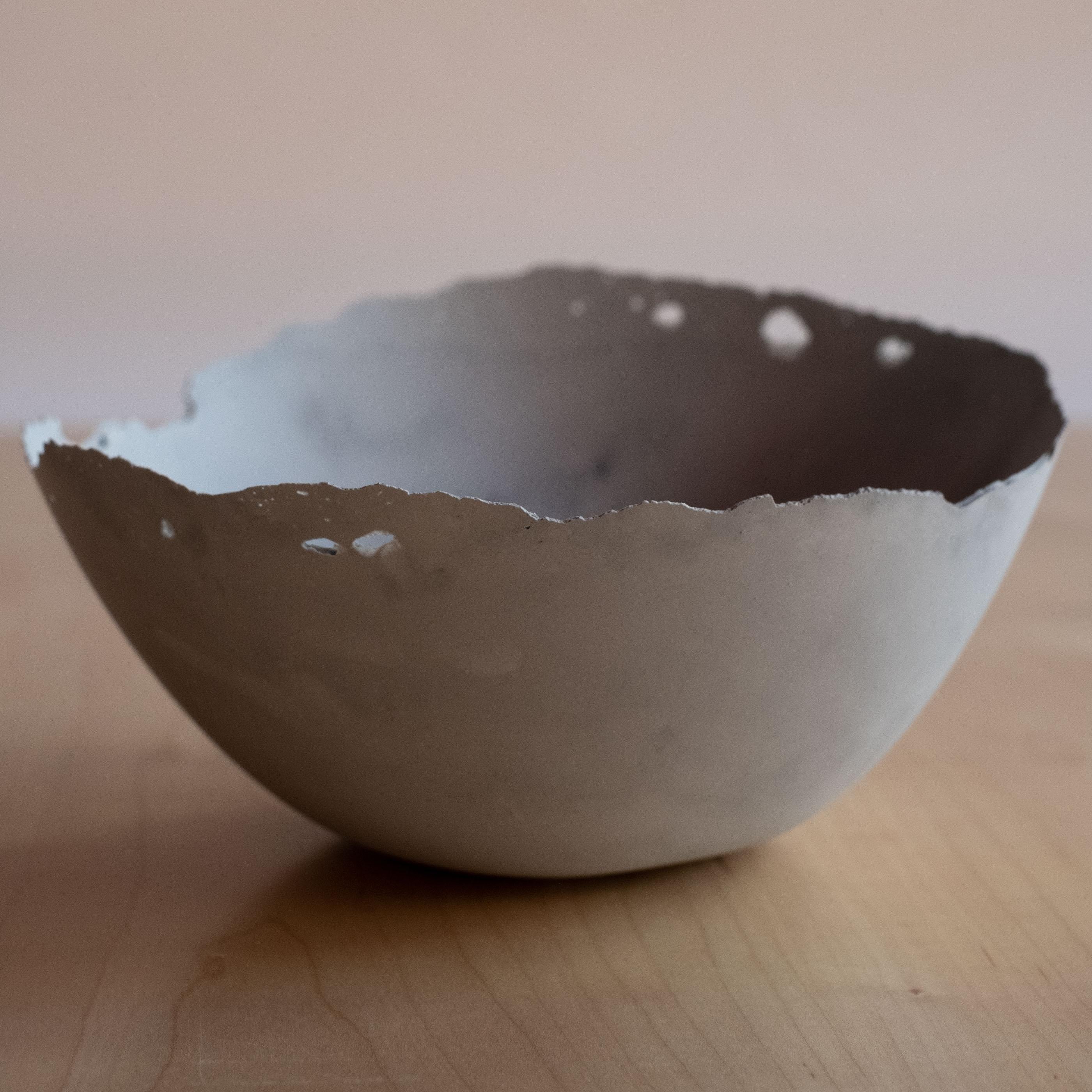 Handmade Cast Concrete Bowl in Grey by UME Studio For Sale 3