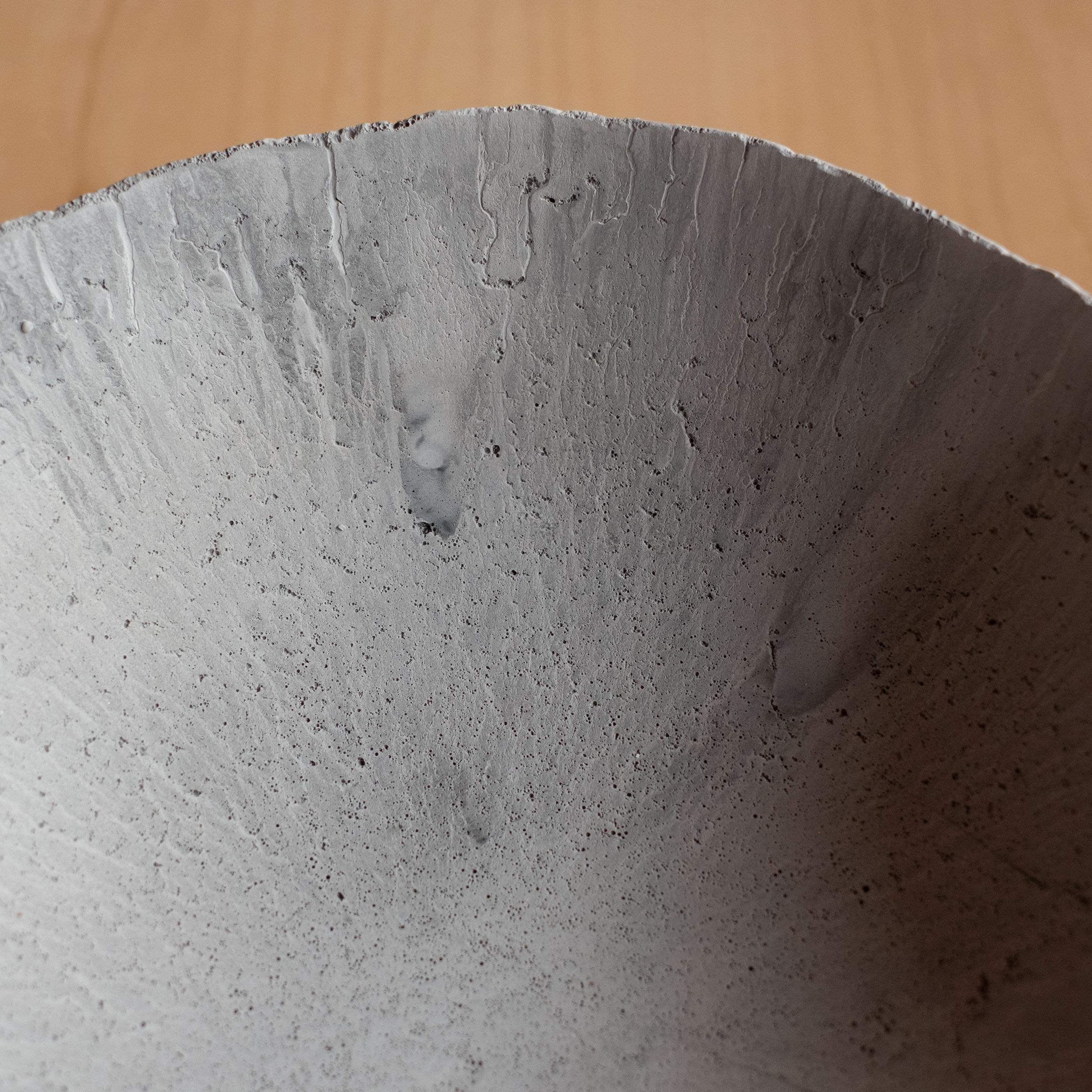 Handmade Cast Concrete Bowl in Grey by UME Studio For Sale 3