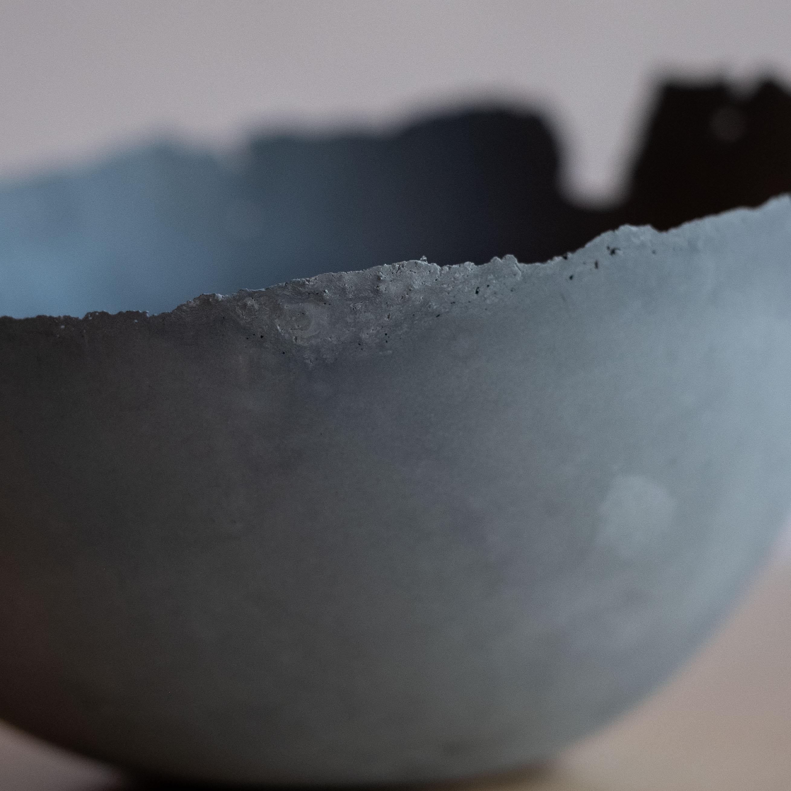 Handmade Cast Concrete Bowl in Grey by UME Studio For Sale 3