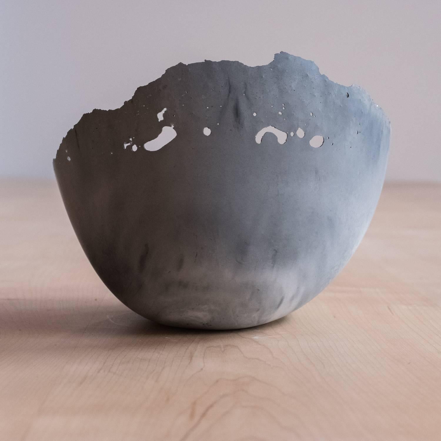 Handmade Cast Concrete Bowl in Grey by UMÉ Studio 4