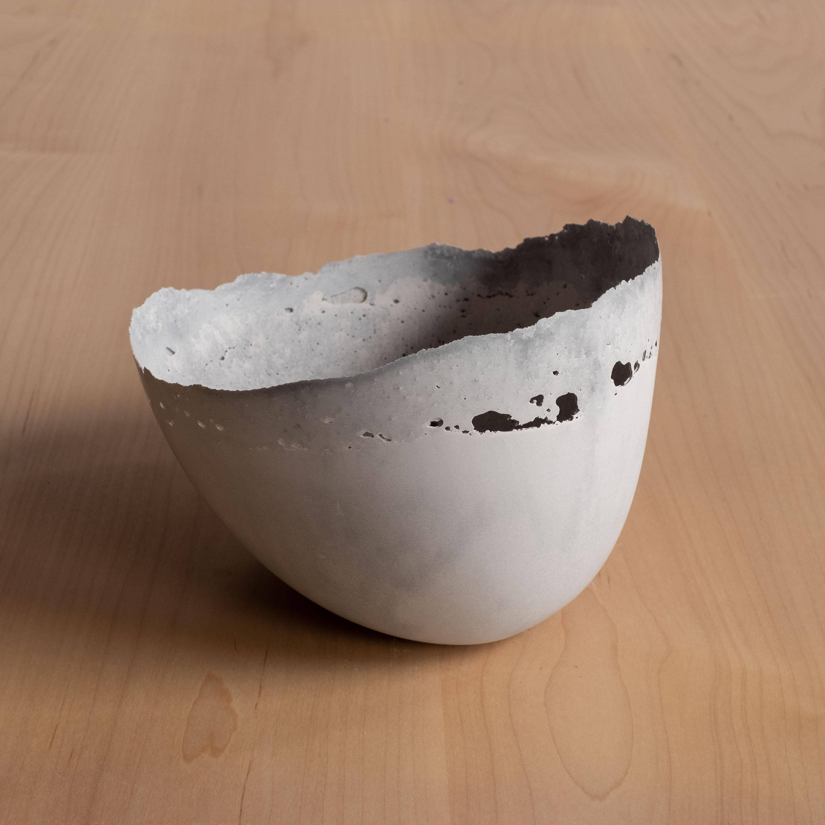 Handmade Cast Concrete Bowl in Grey by UME Studio For Sale 4