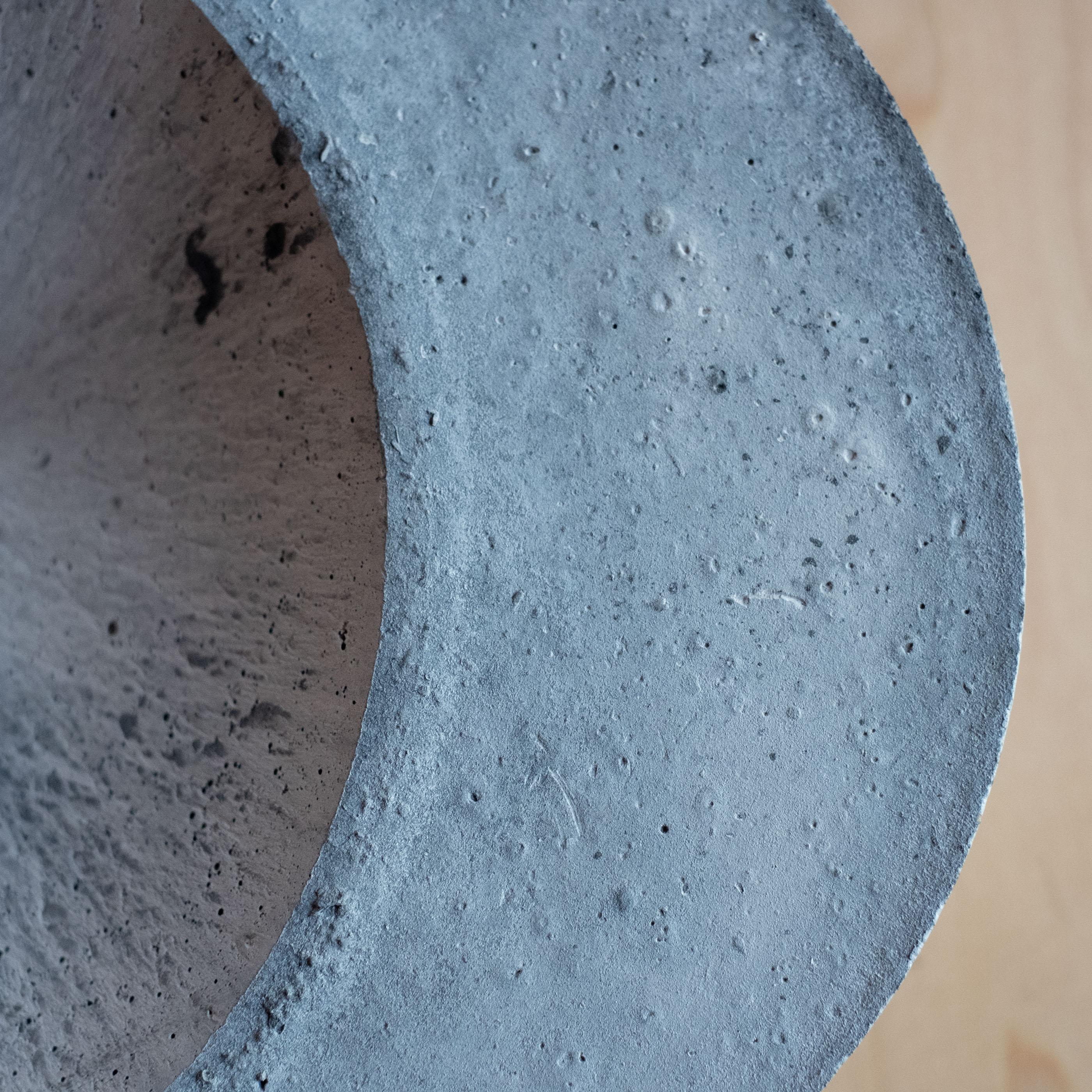 Handmade Cast Concrete Bowl in Grey by UMÉ Studio For Sale 4