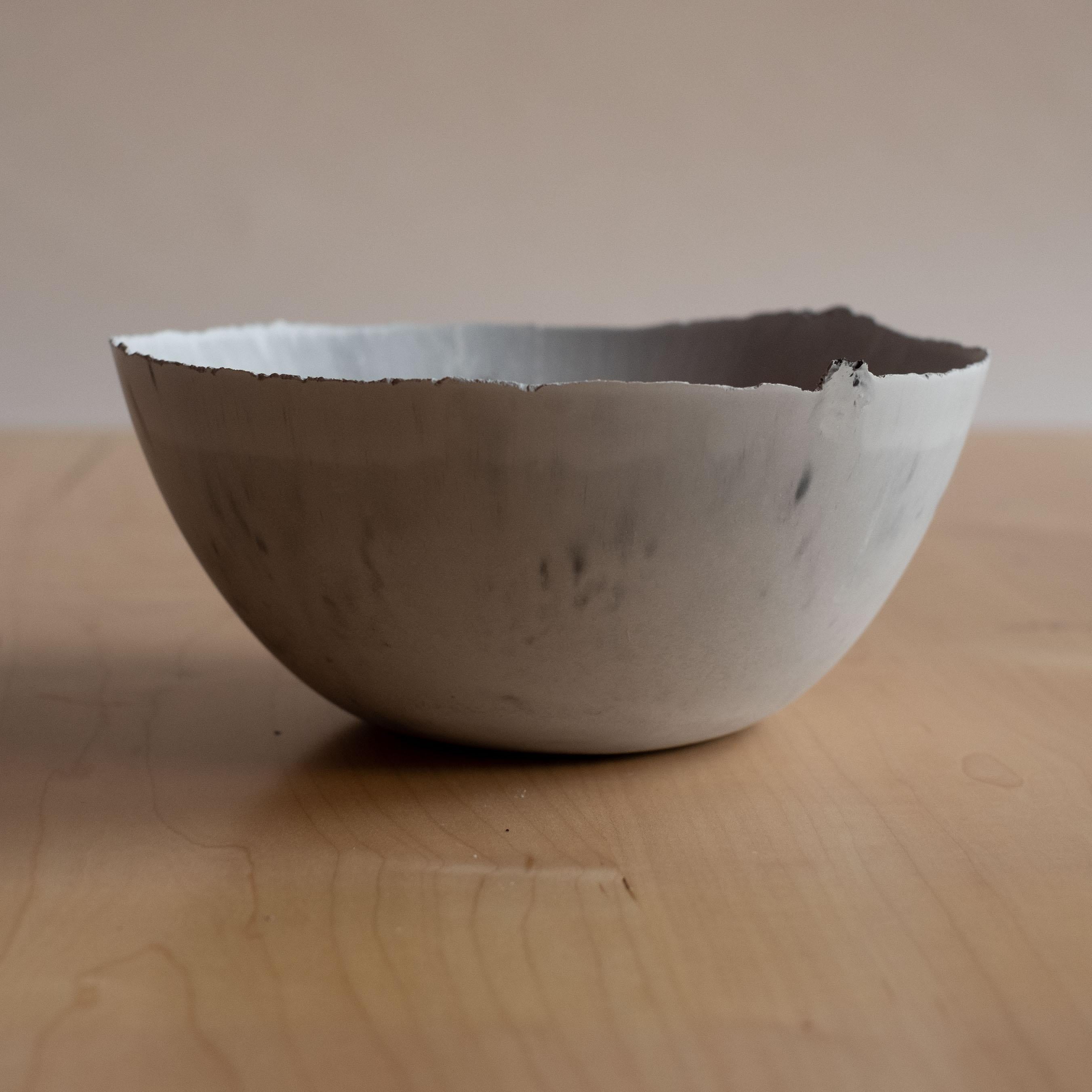 Handmade Cast Concrete Bowl in Grey by Umé Studio For Sale 4