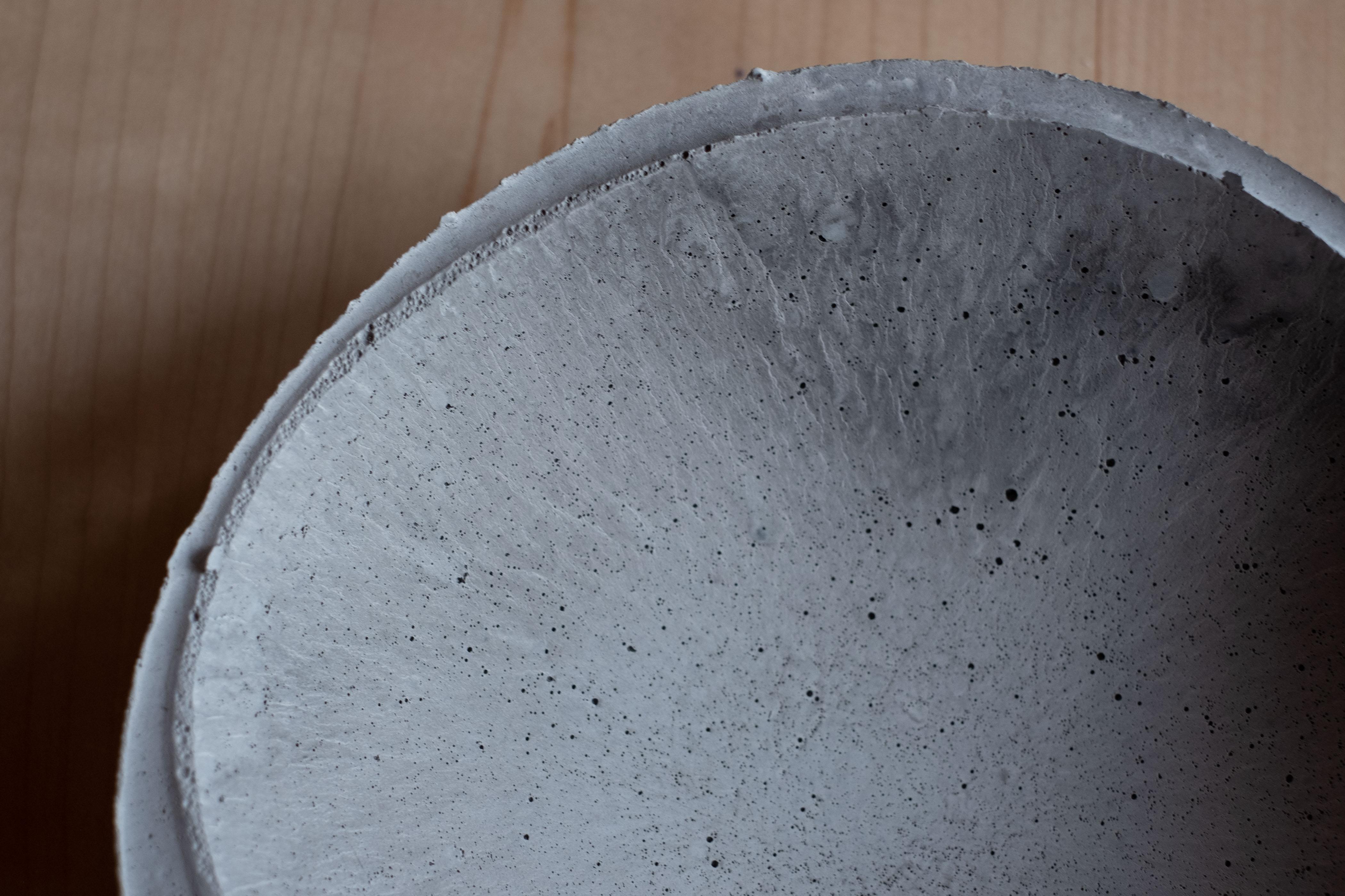 Handmade Cast Concrete Bowl in Grey by UMÉ Studio For Sale 4
