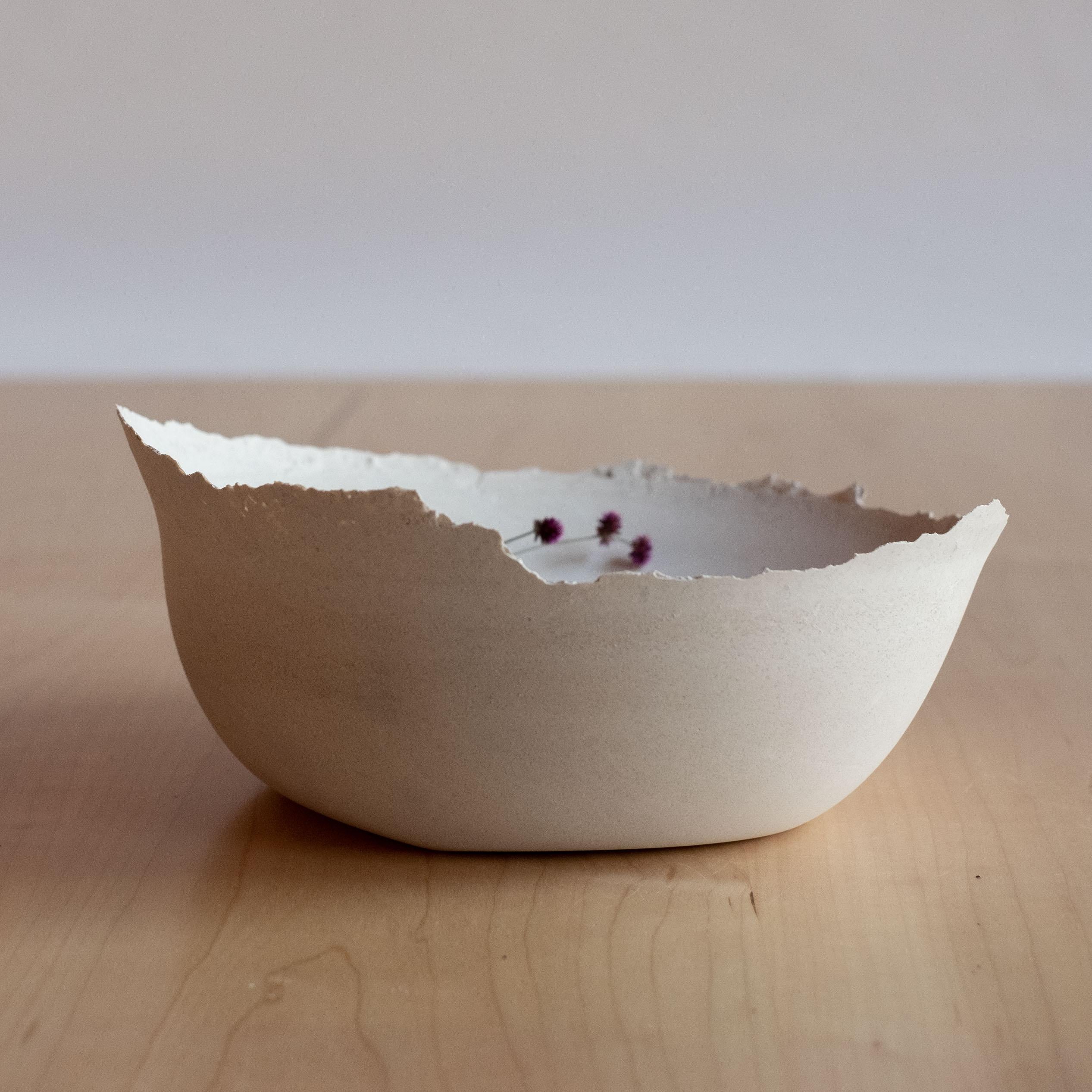 Handmade Cast Concrete Bowl in Grey by Umé Studio For Sale 4