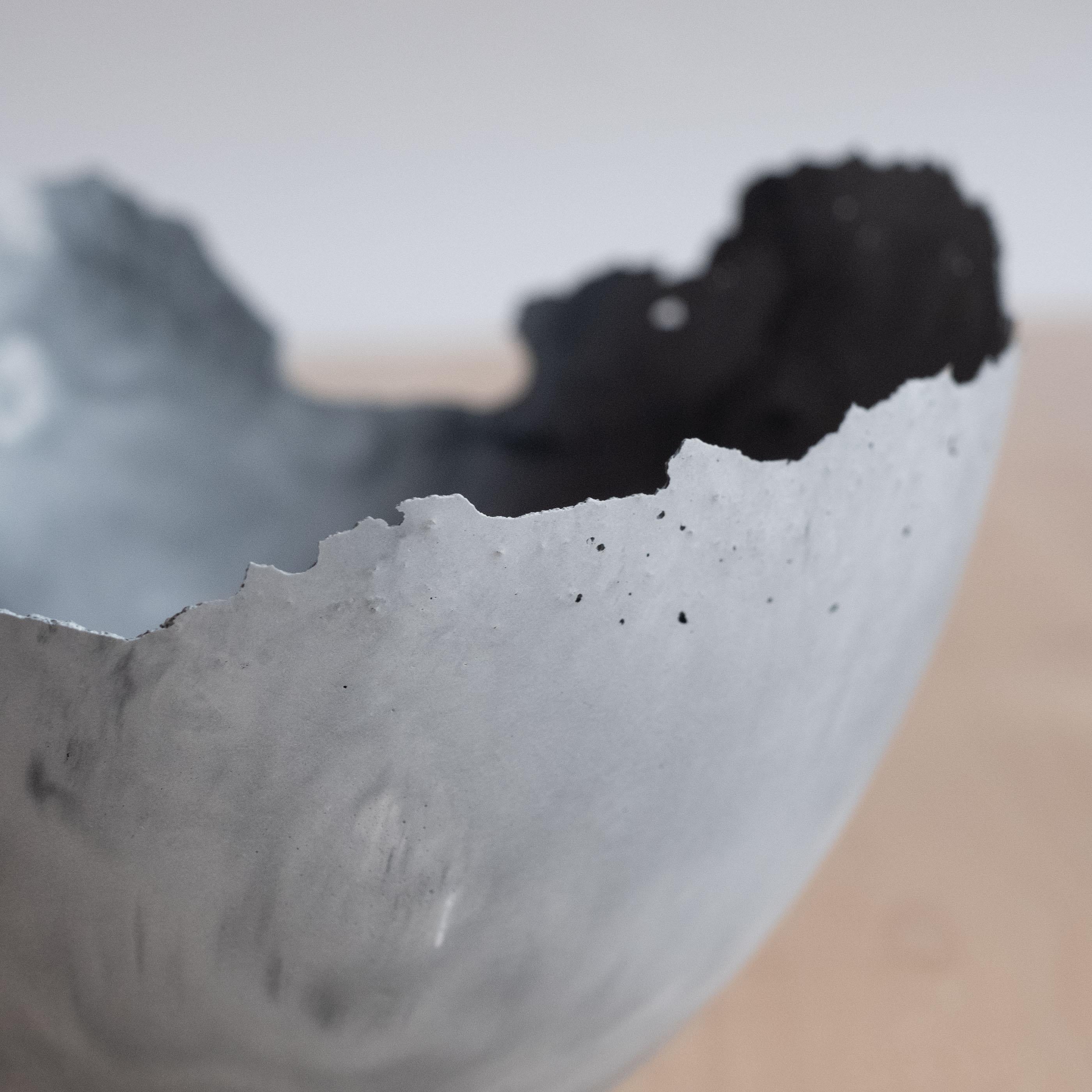 Handmade Cast Concrete Bowl in Grey by UME Studio For Sale 4