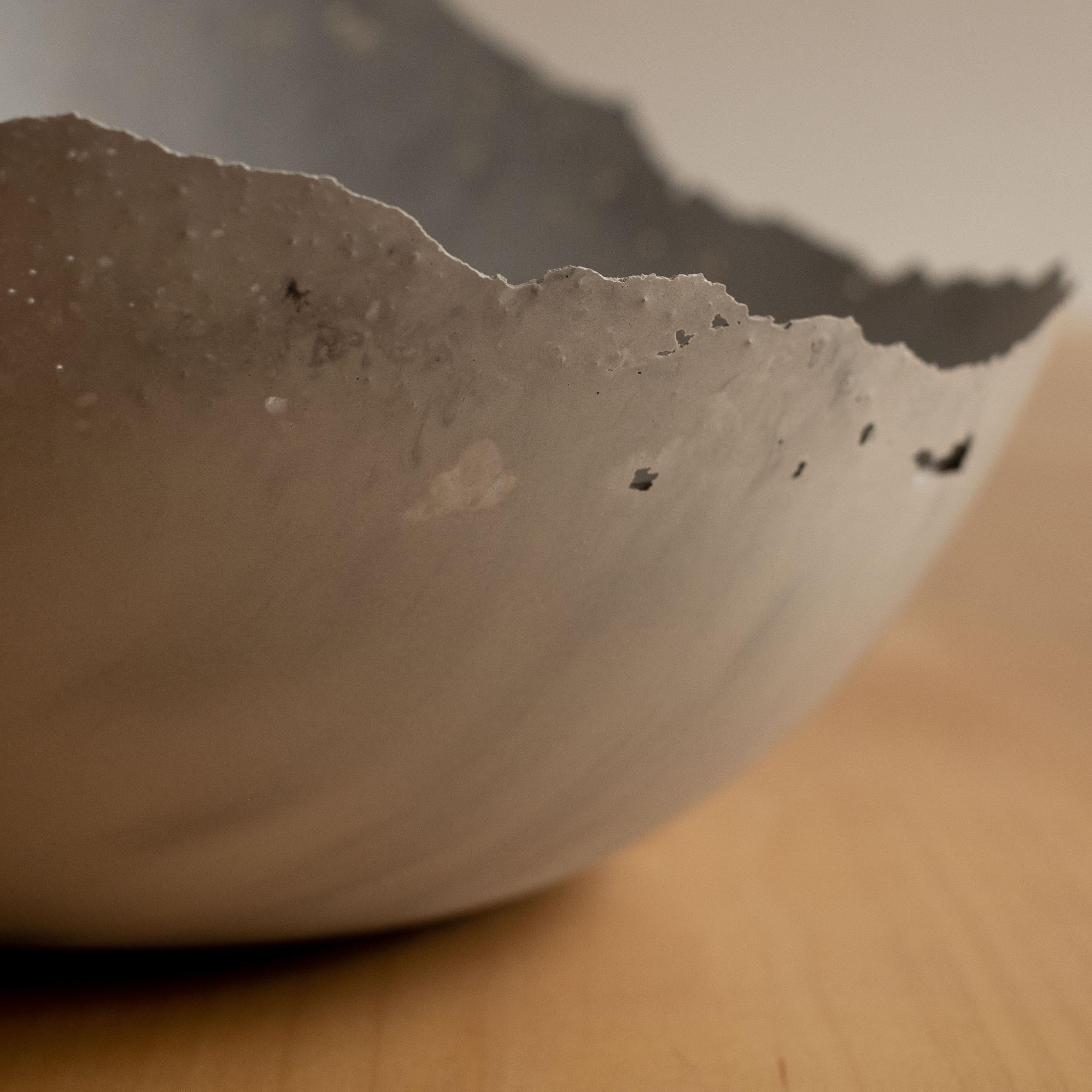Handmade Cast Concrete Bowl in Grey by UME Studio For Sale 4