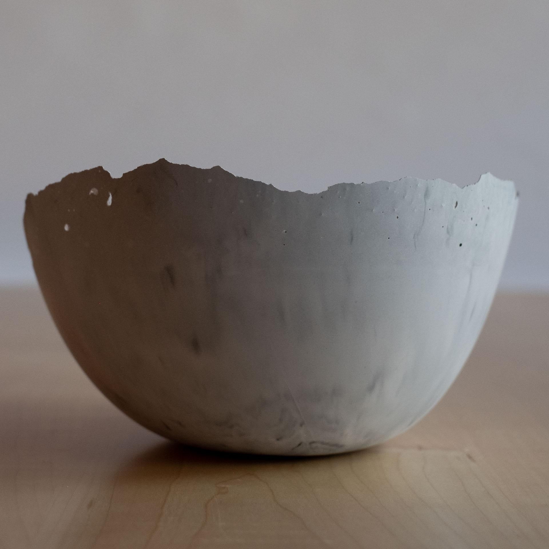 Handmade Cast Concrete Bowl in Grey by UME Studio For Sale 4