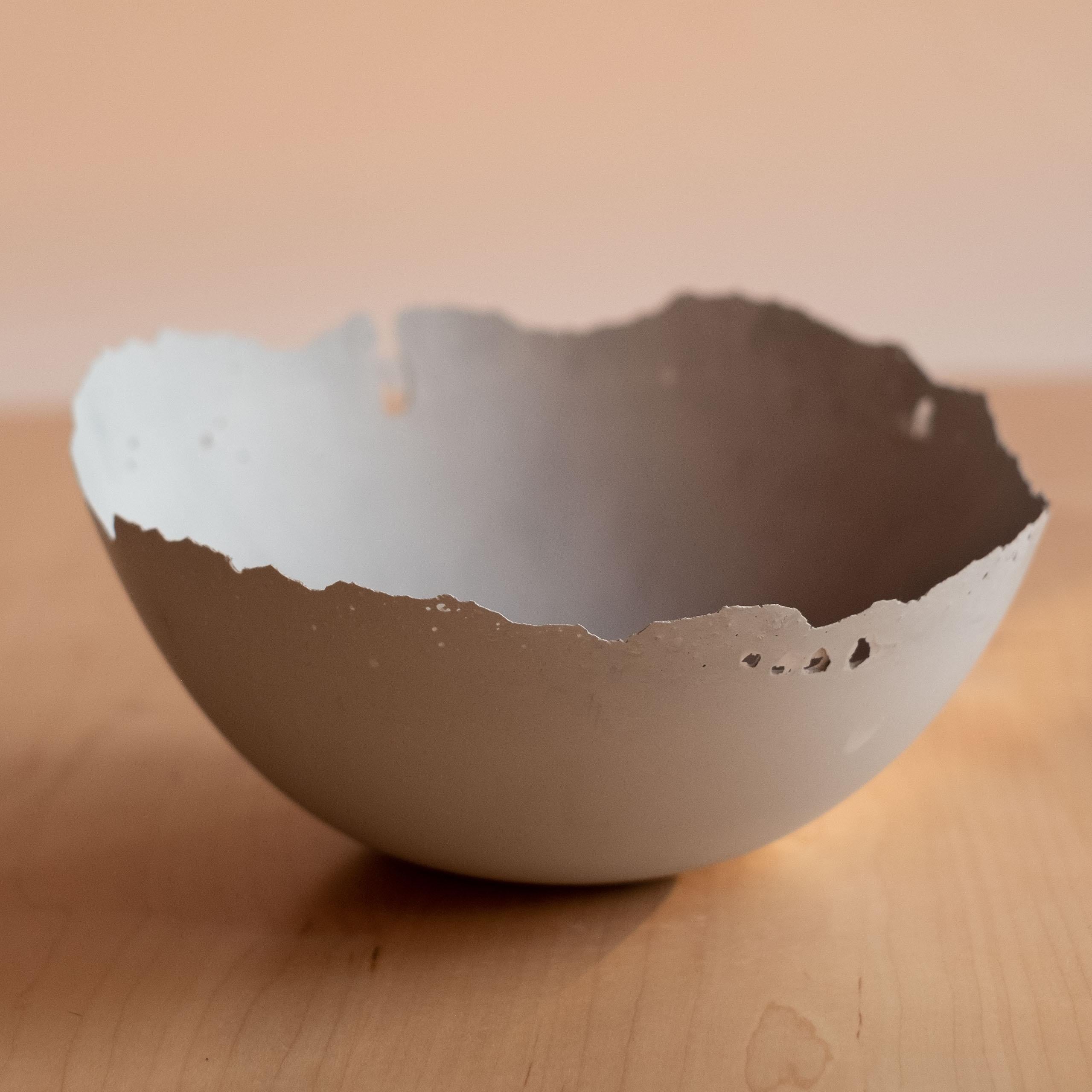 Handmade Cast Concrete Bowl in Grey by UME Studio For Sale 4