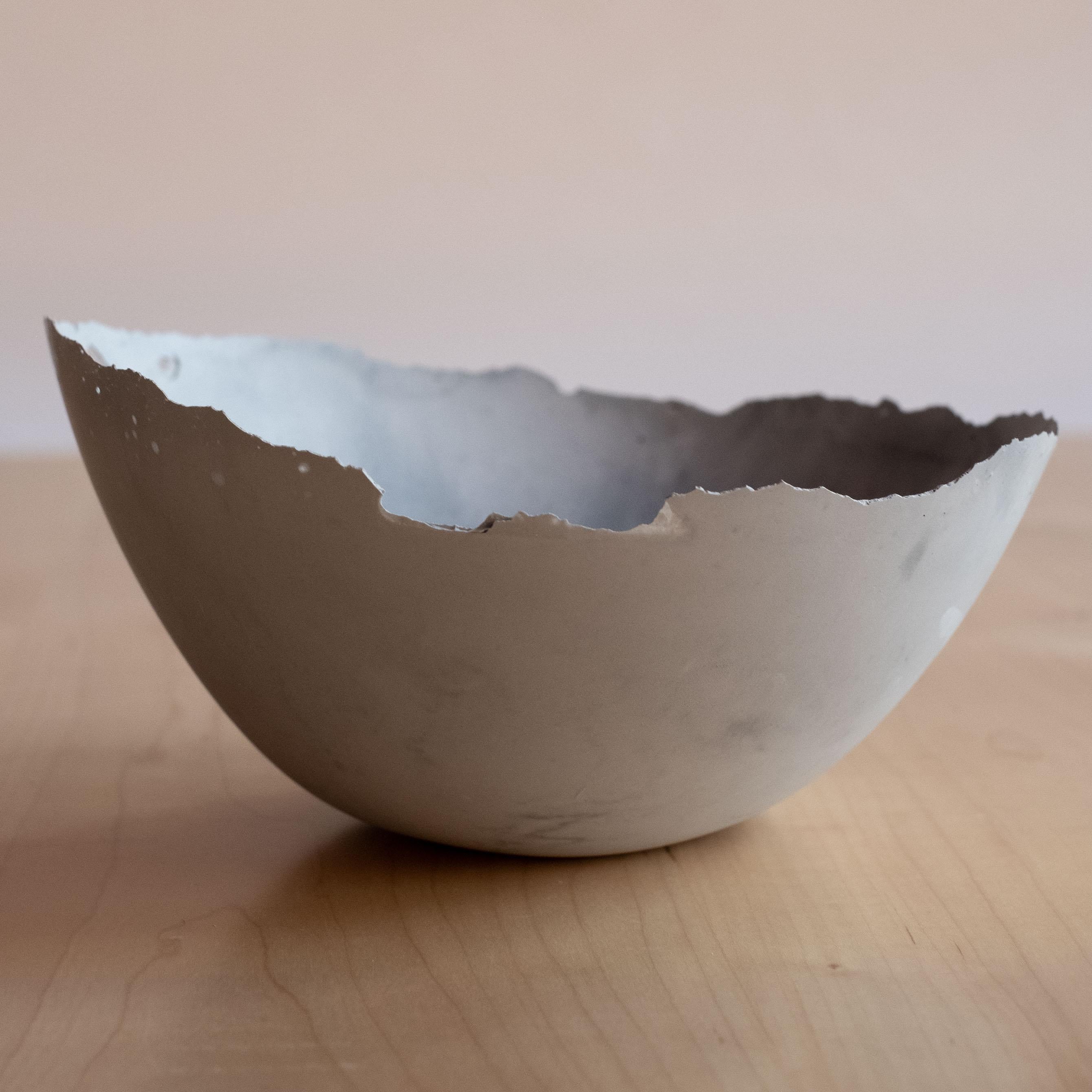 Handmade Cast Concrete Bowl in Grey by UME Studio For Sale 4