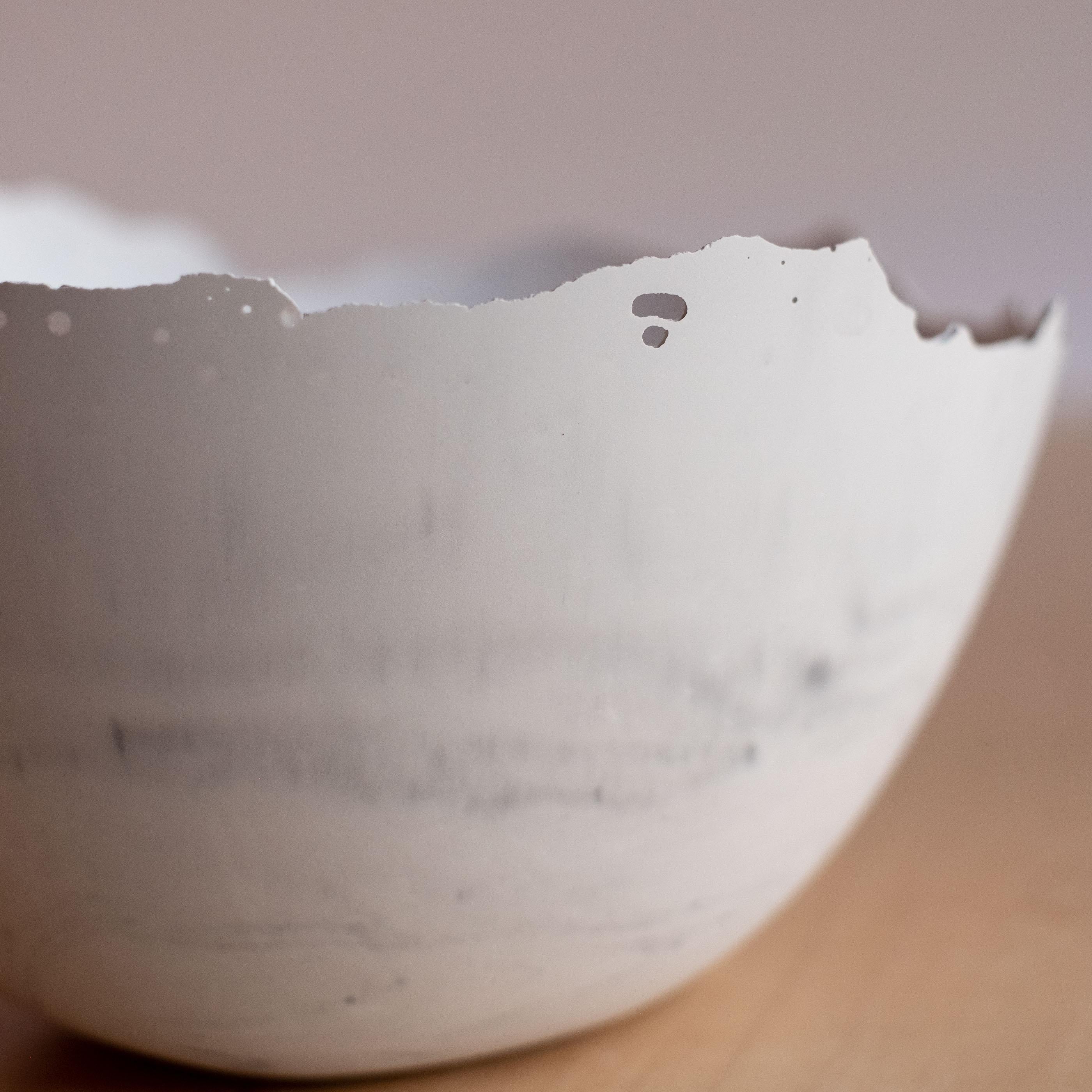 Handmade Cast Concrete Bowl in Grey by UME Studio For Sale 4