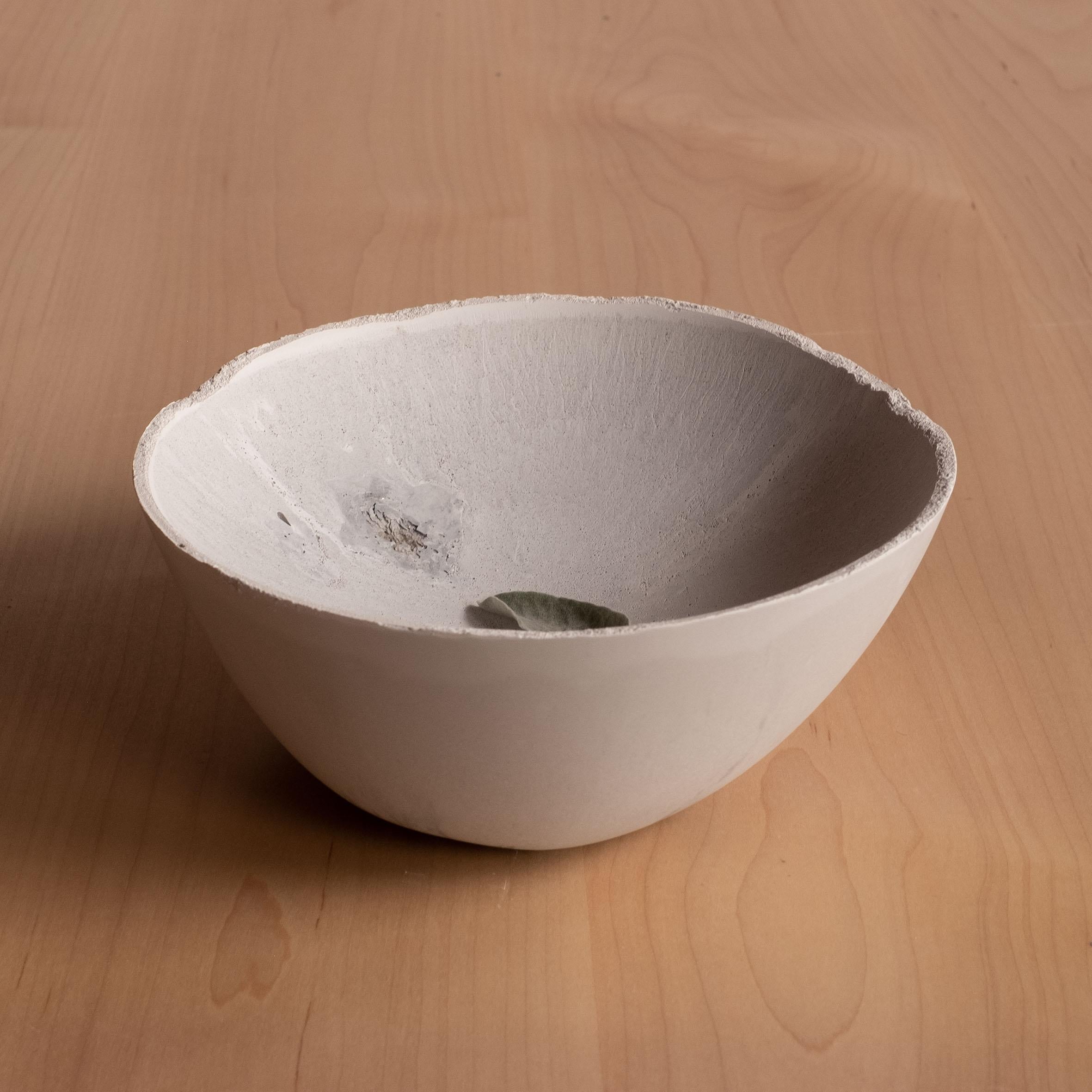 Handmade Cast Concrete Bowl in Grey by UME Studio For Sale 4