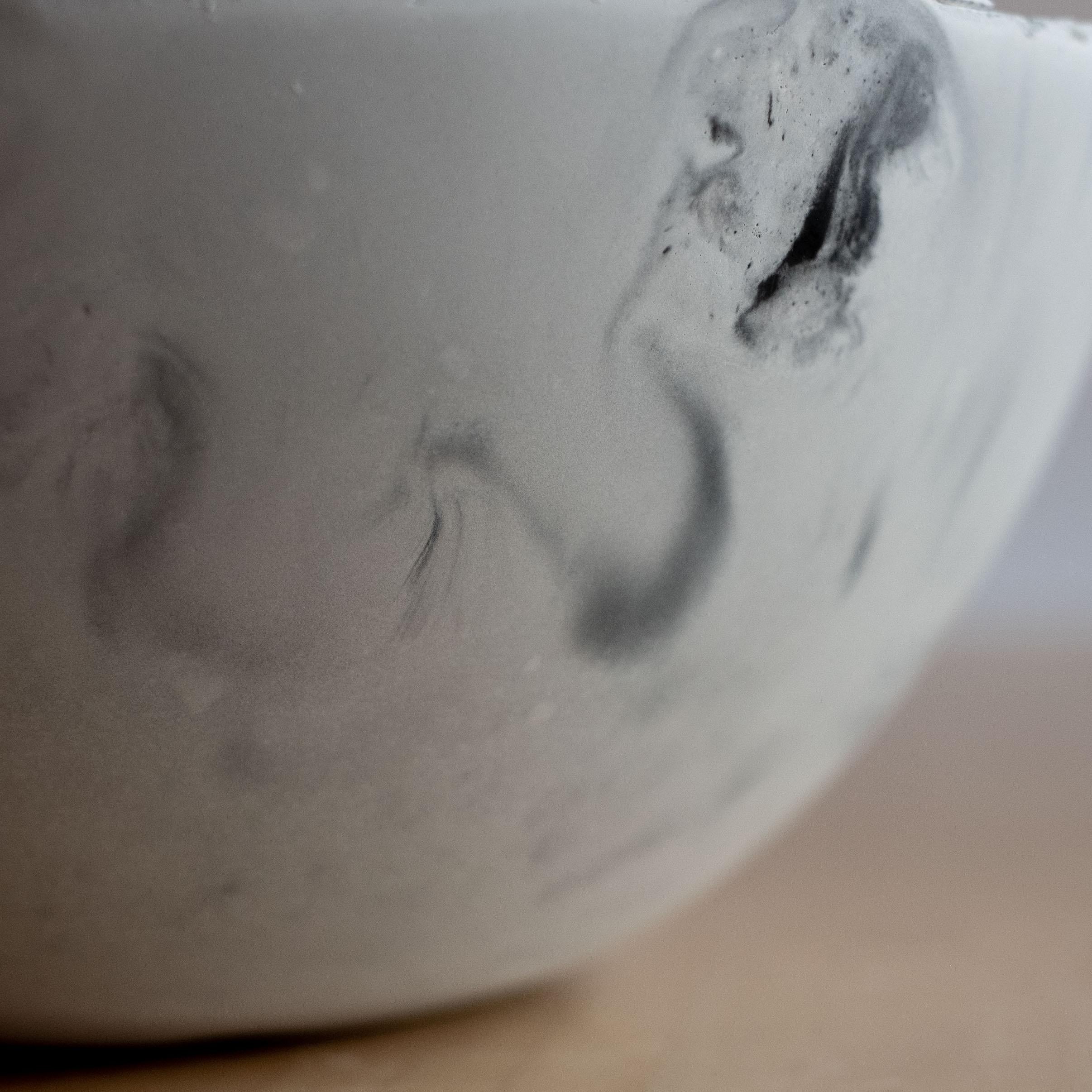 Handmade Cast Concrete Bowl in Grey by UME Studio For Sale 4