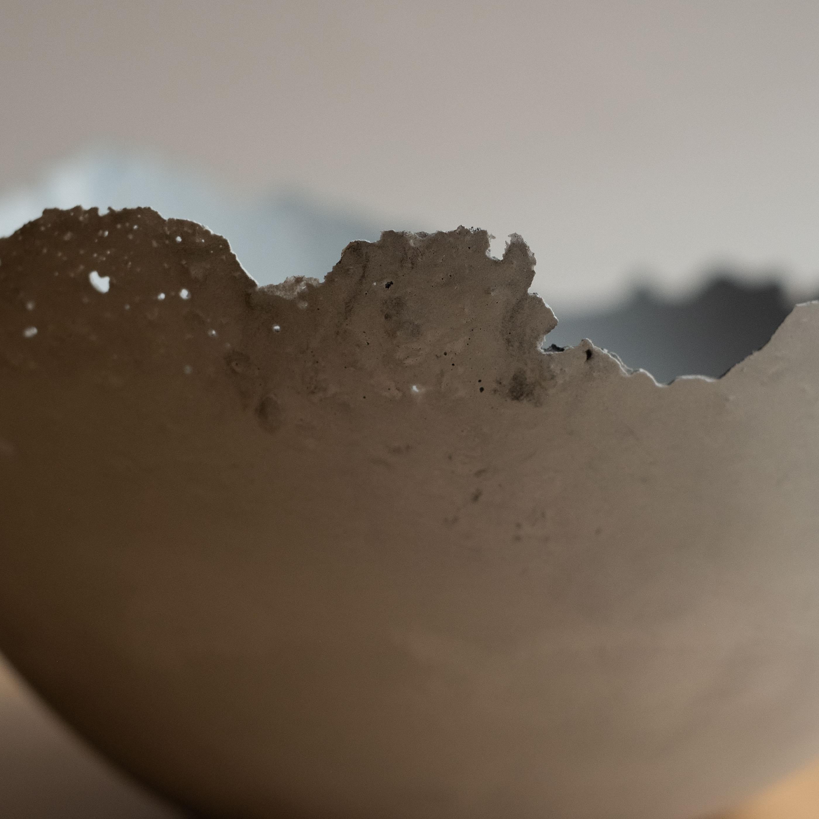 Handmade Cast Concrete Bowl in Grey by UME Studio For Sale 4