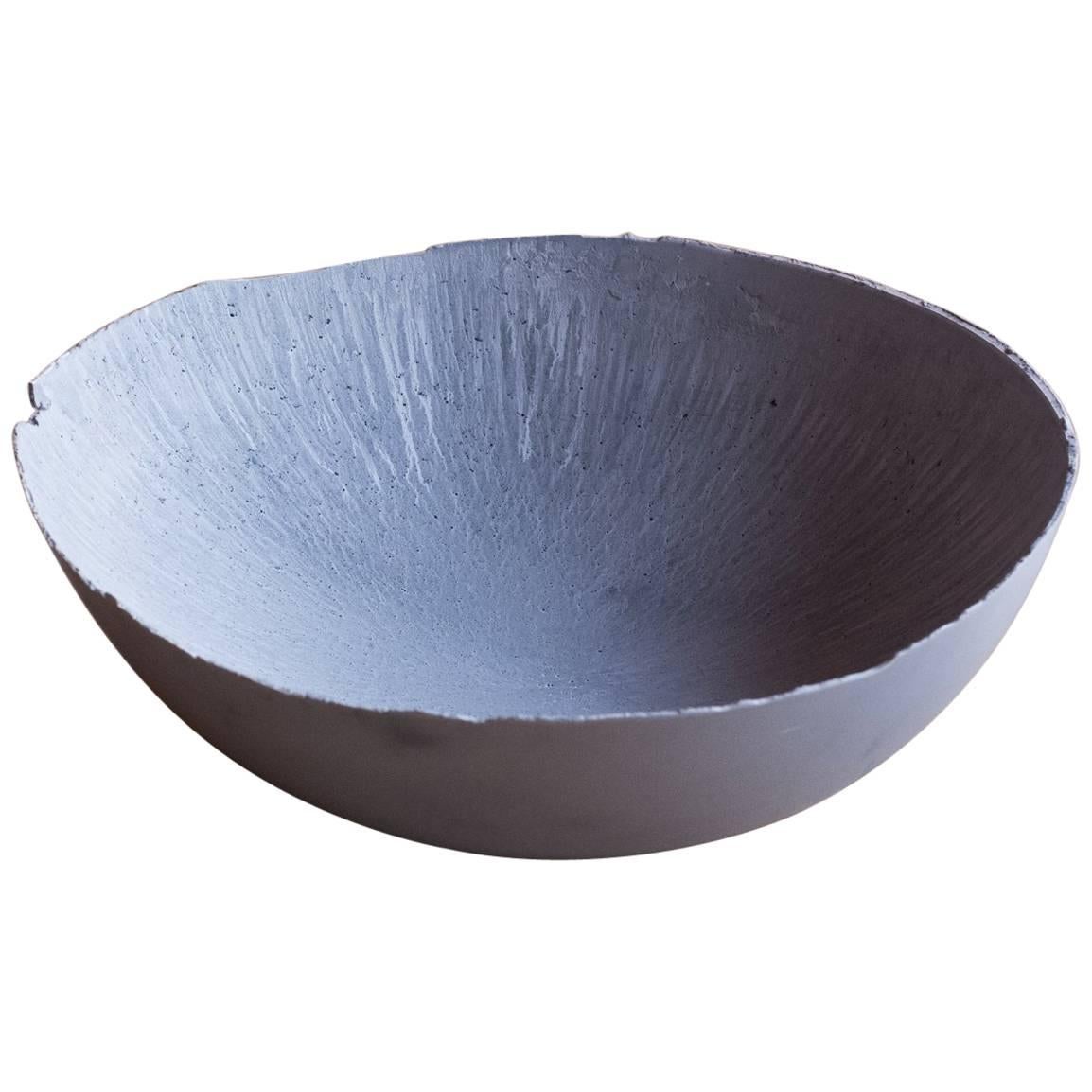 Handmade Cast Concrete Bowl in Grey by UMÉ Studio For Sale