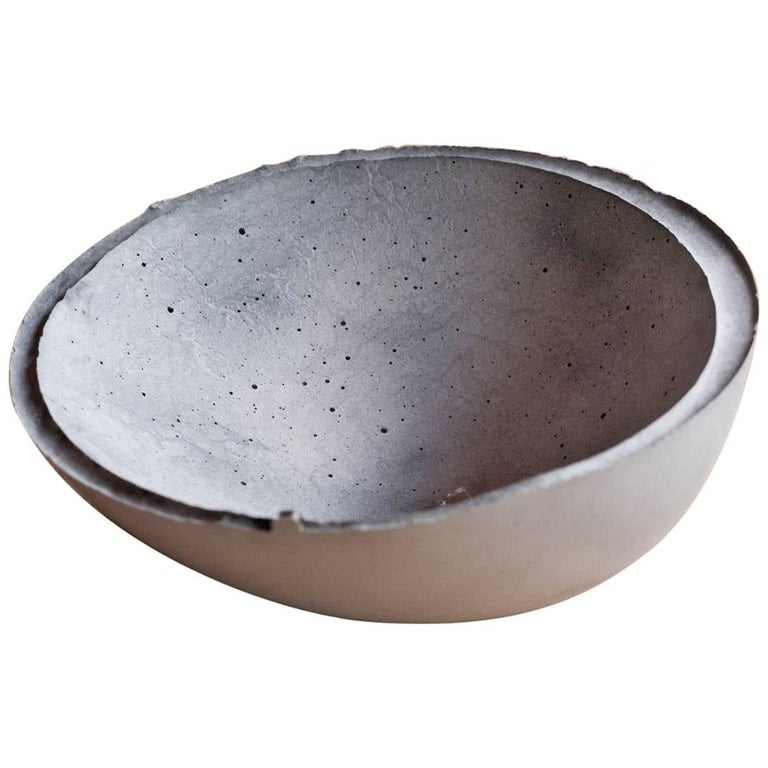 Handmade Cast Concrete Bowl in Grey by UMÉ Studio For Sale at 1stDibs