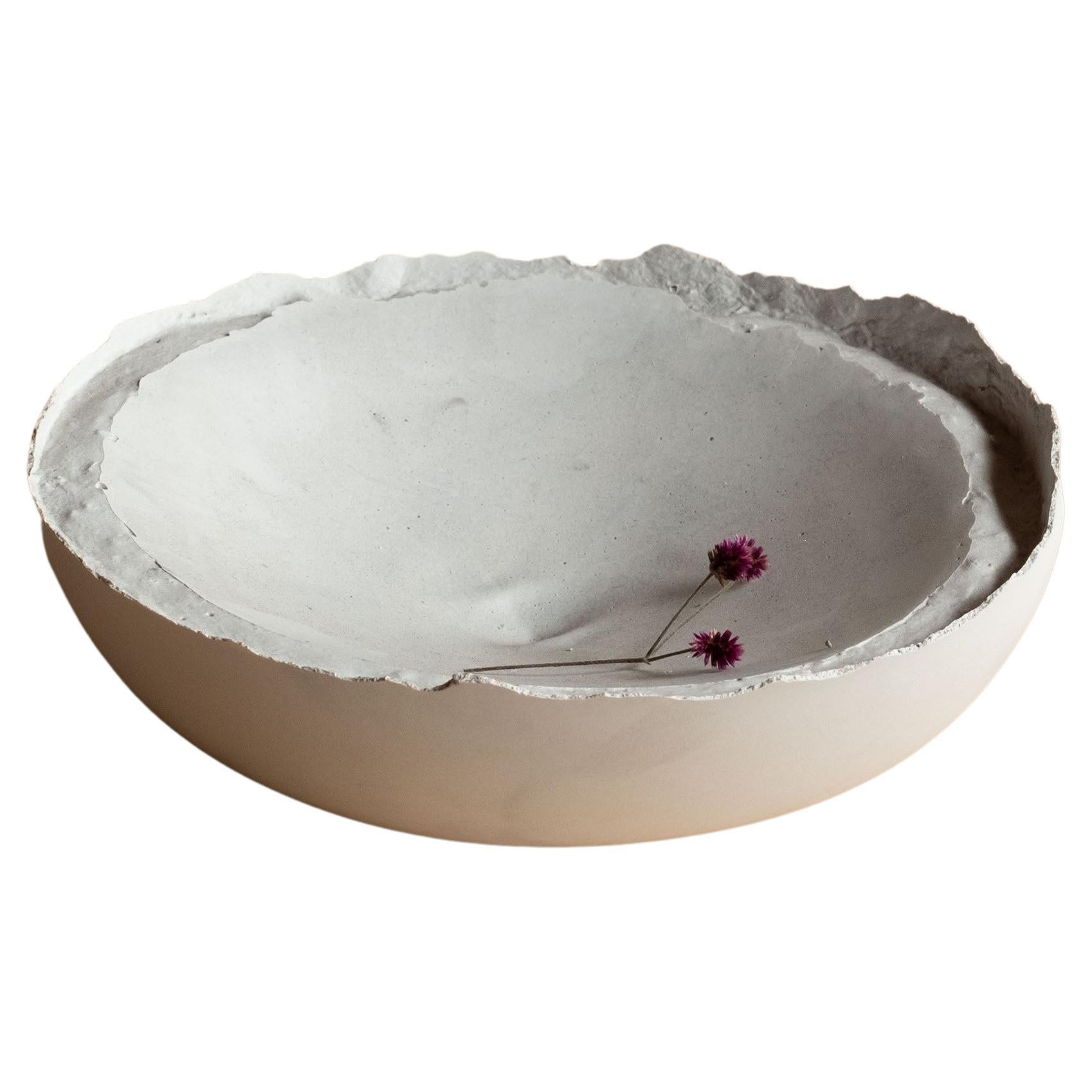 Handmade Cast Concrete Bowl in Grey by UMÉ Studio For Sale