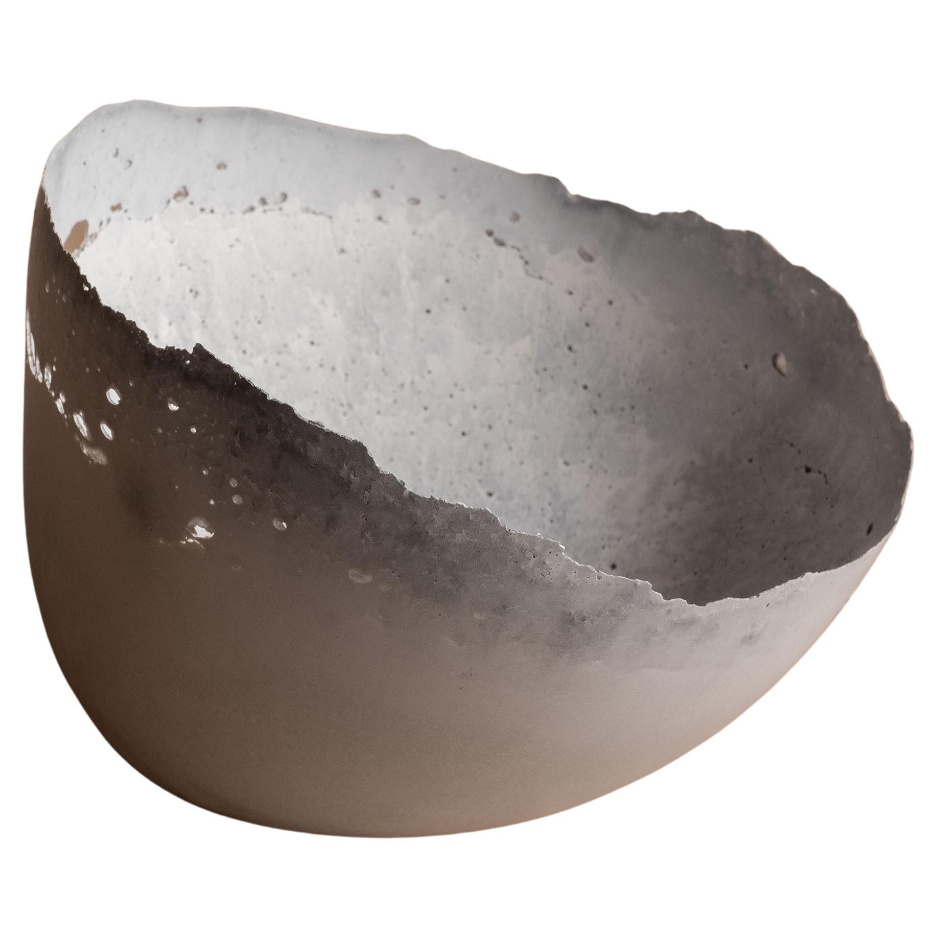 Handmade Cast Concrete Bowl in Grey by UME Studio For Sale