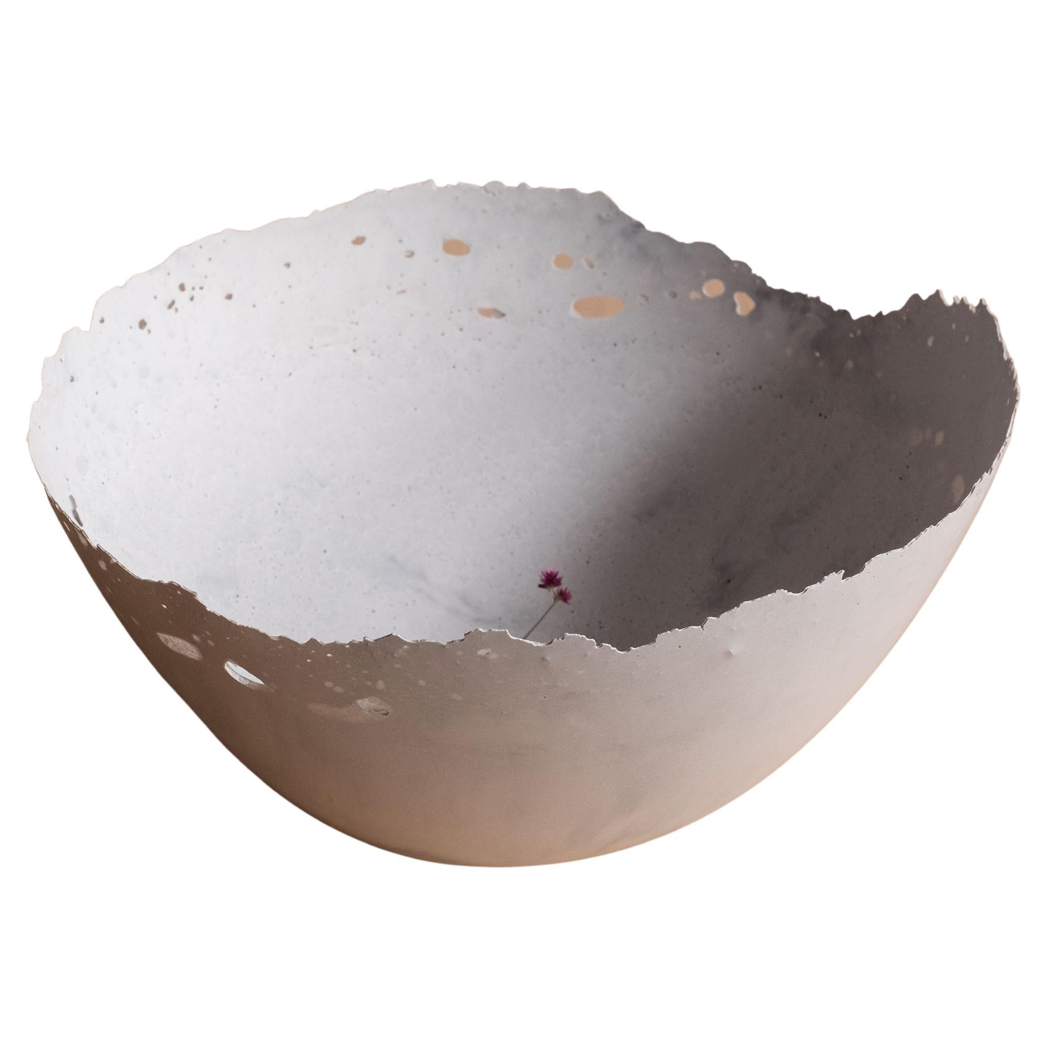 Handmade Cast Concrete Bowl in Grey by Umé Studio For Sale