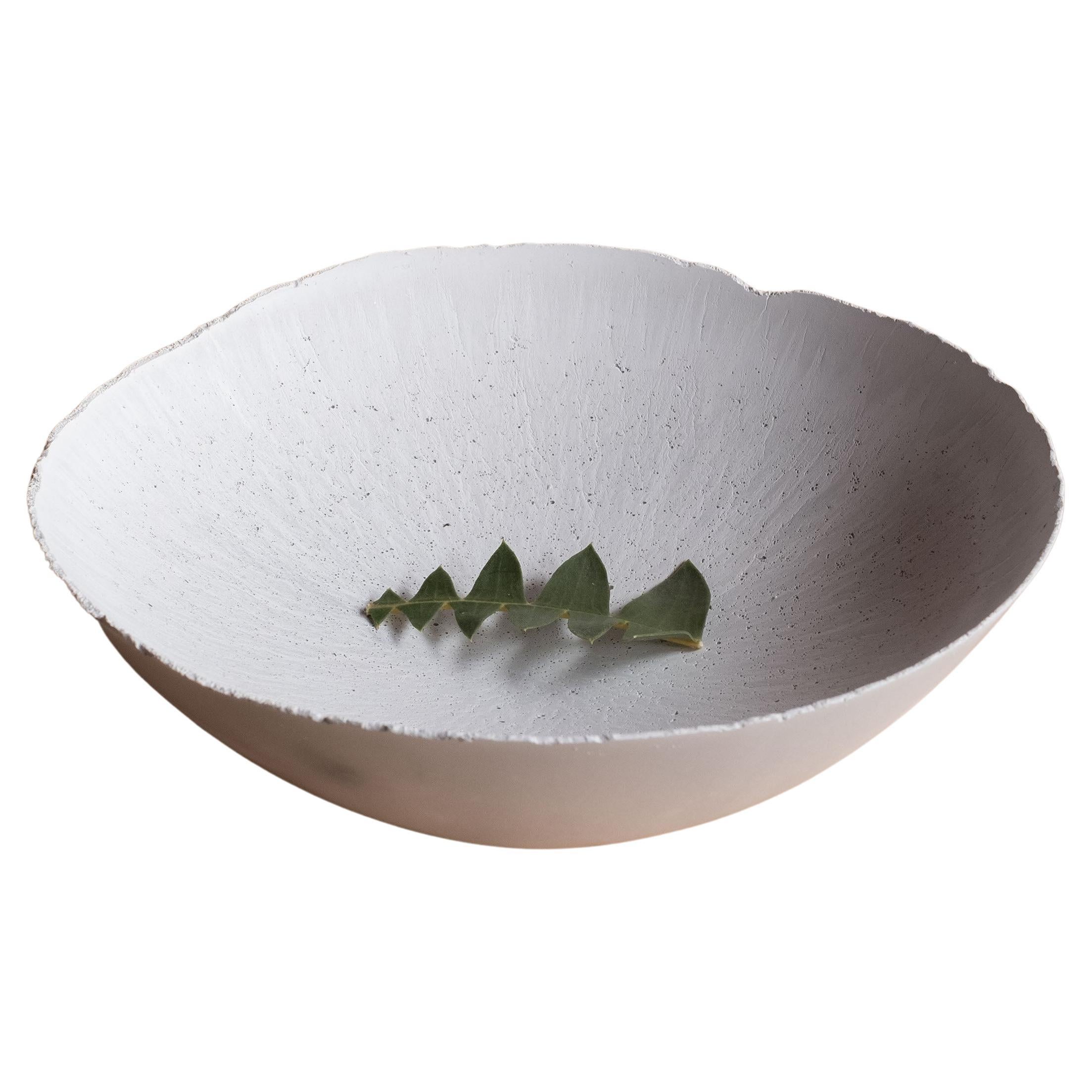 Handmade Cast Concrete Bowl in Grey by UMÉ Studio For Sale