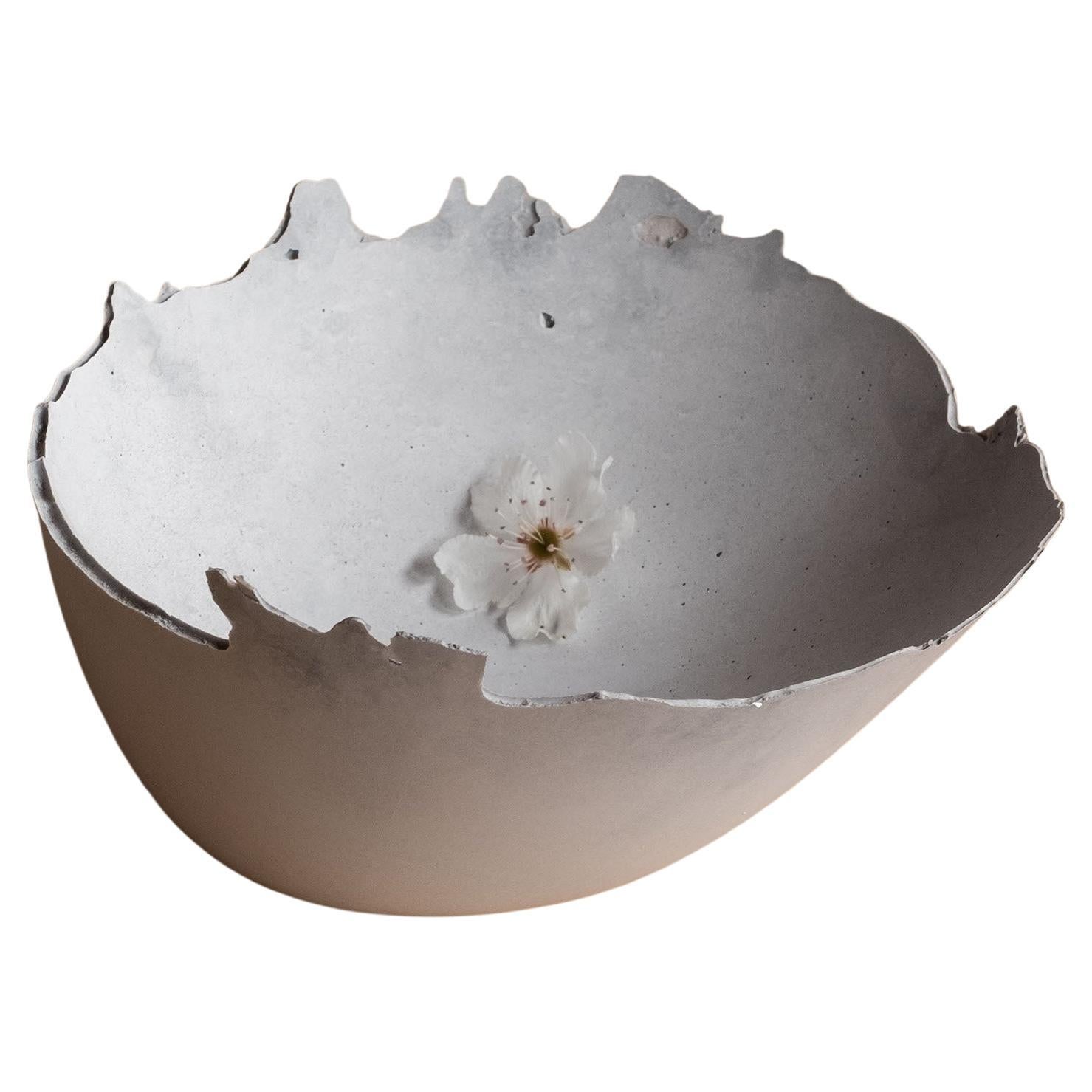 Handmade Cast Concrete Bowl in Grey by UMÉ Studio For Sale