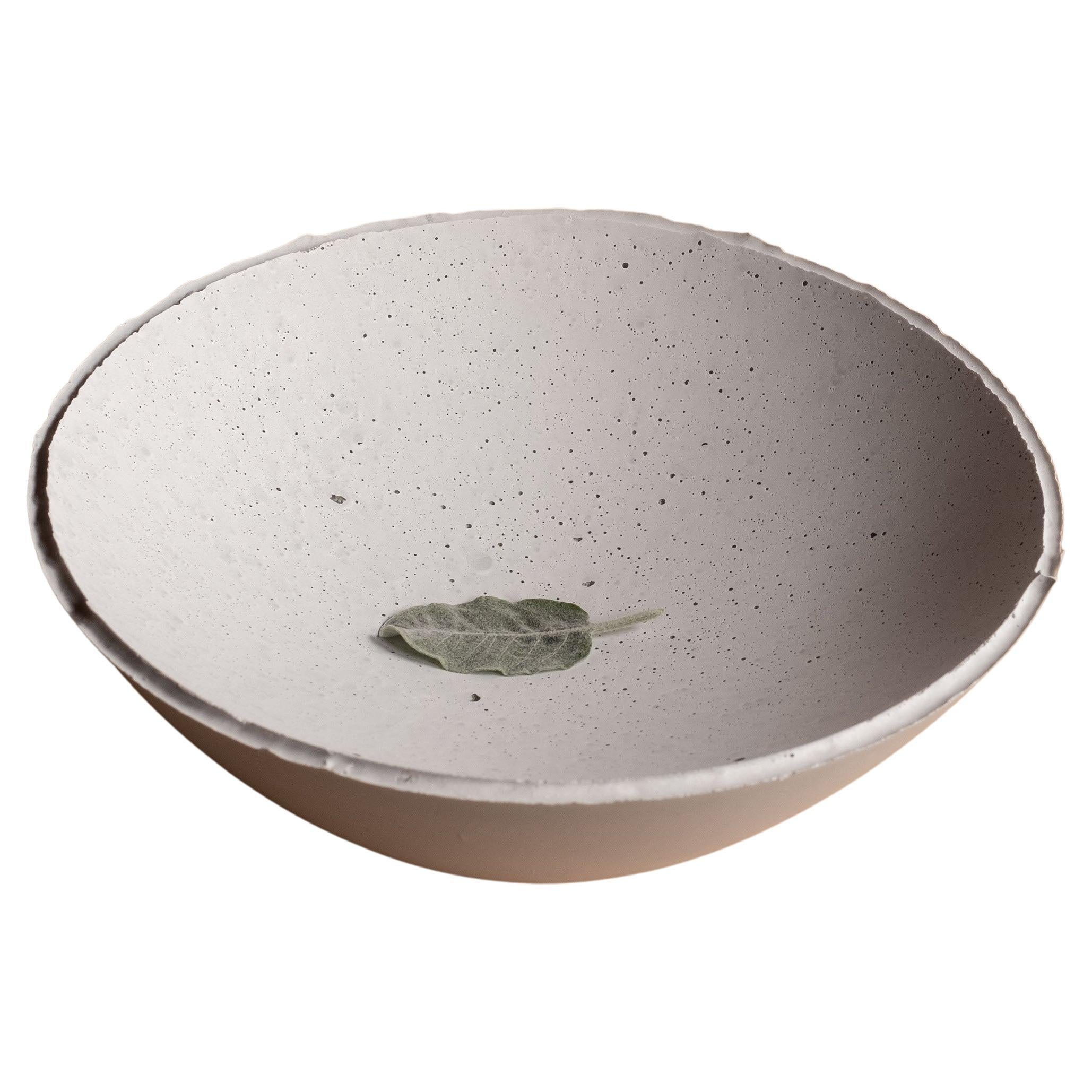 Handmade Cast Concrete Bowl in Grey by Umé Studio For Sale