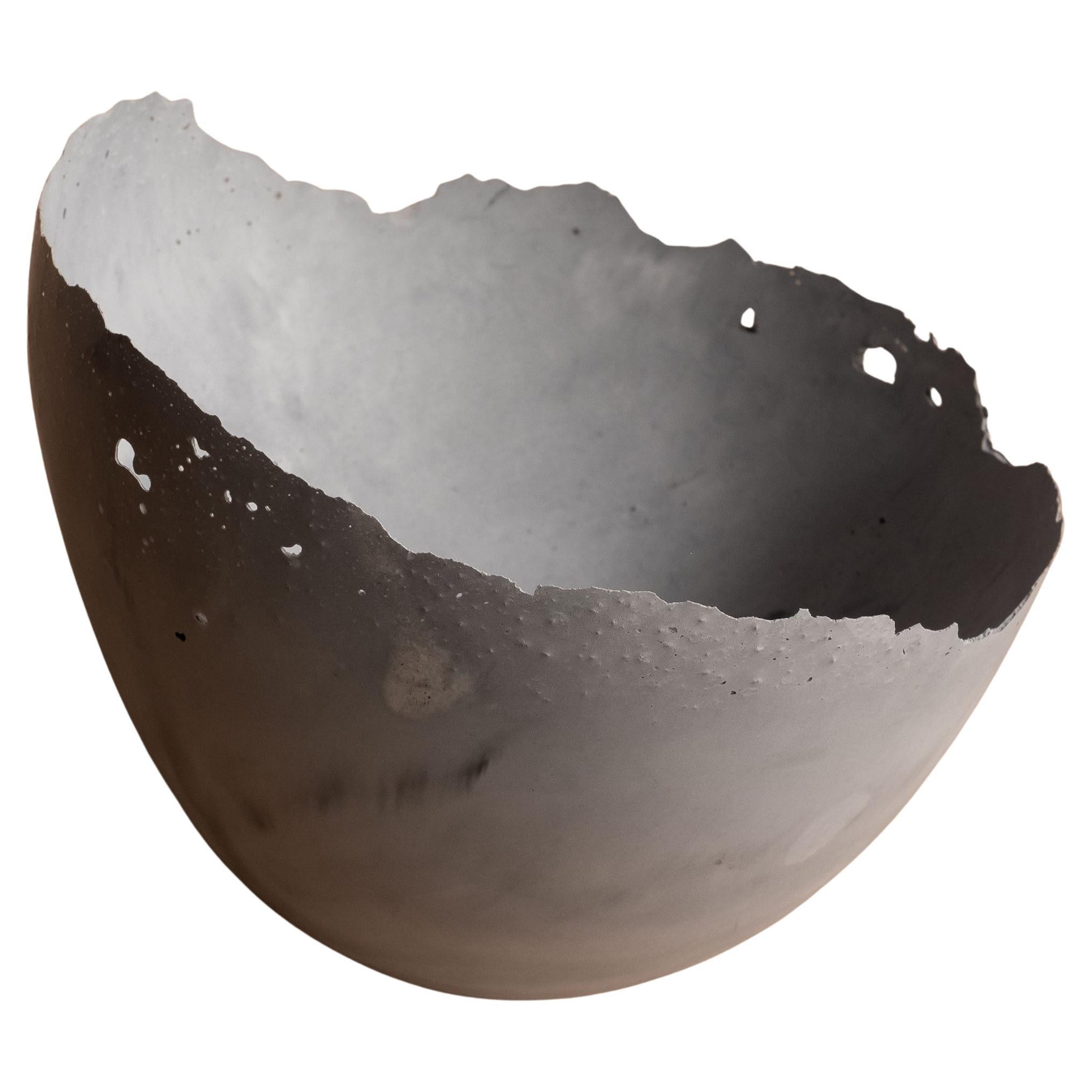 Handmade Cast Concrete Bowl in Grey by UME Studio For Sale